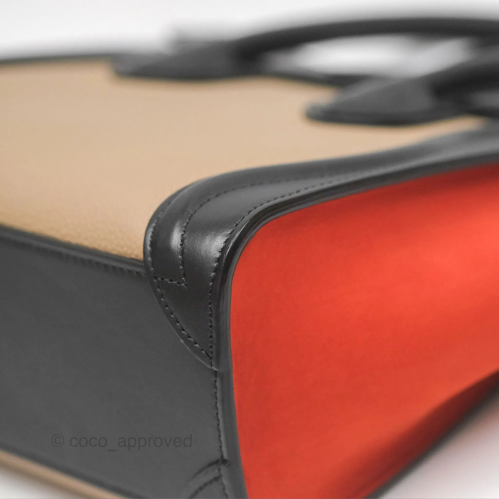 Celine Nano Luggage Grained Calfskin Gold Hardware Orange/Black/Beige