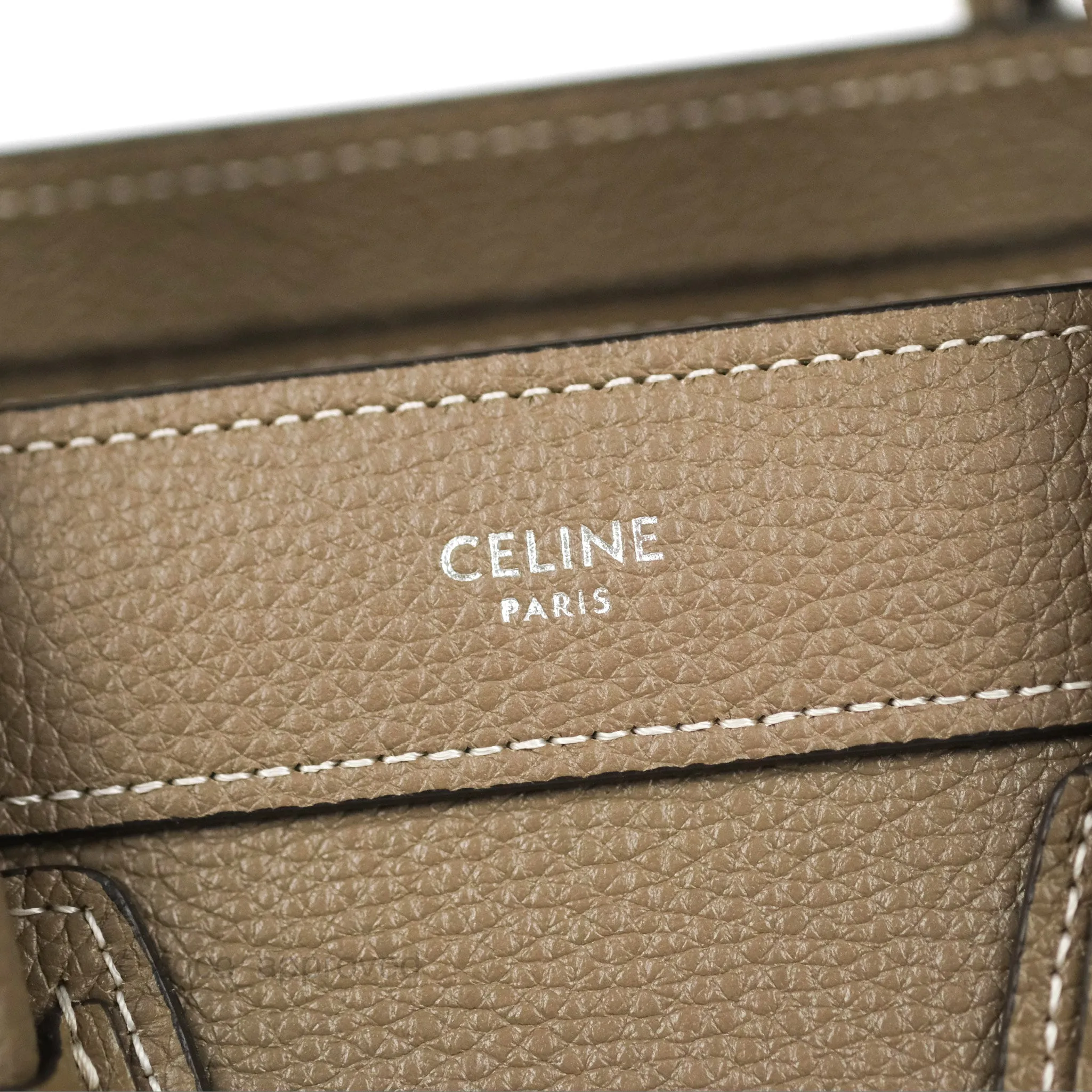 Celine Nano Luggage in Souris Drummed Calfskin
