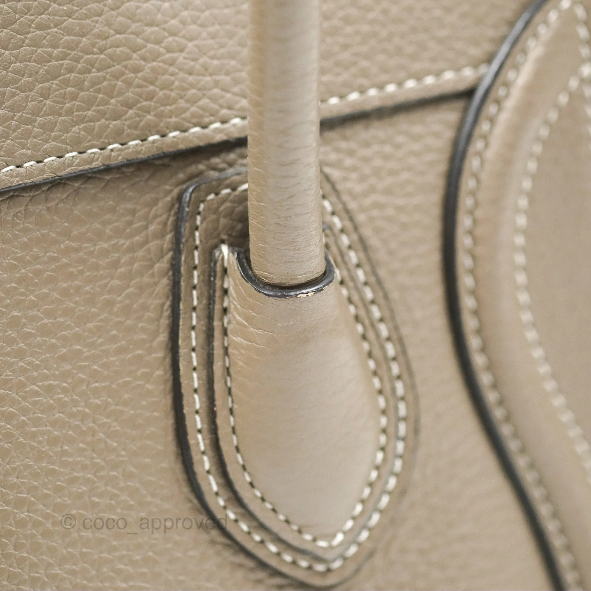 Celine Nano Luggage in Souris Drummed Calfskin
