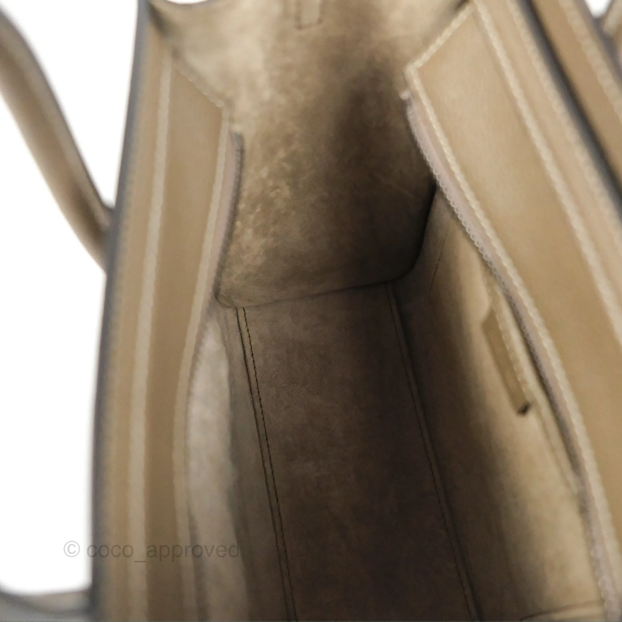Celine Nano Luggage in Souris Drummed Calfskin