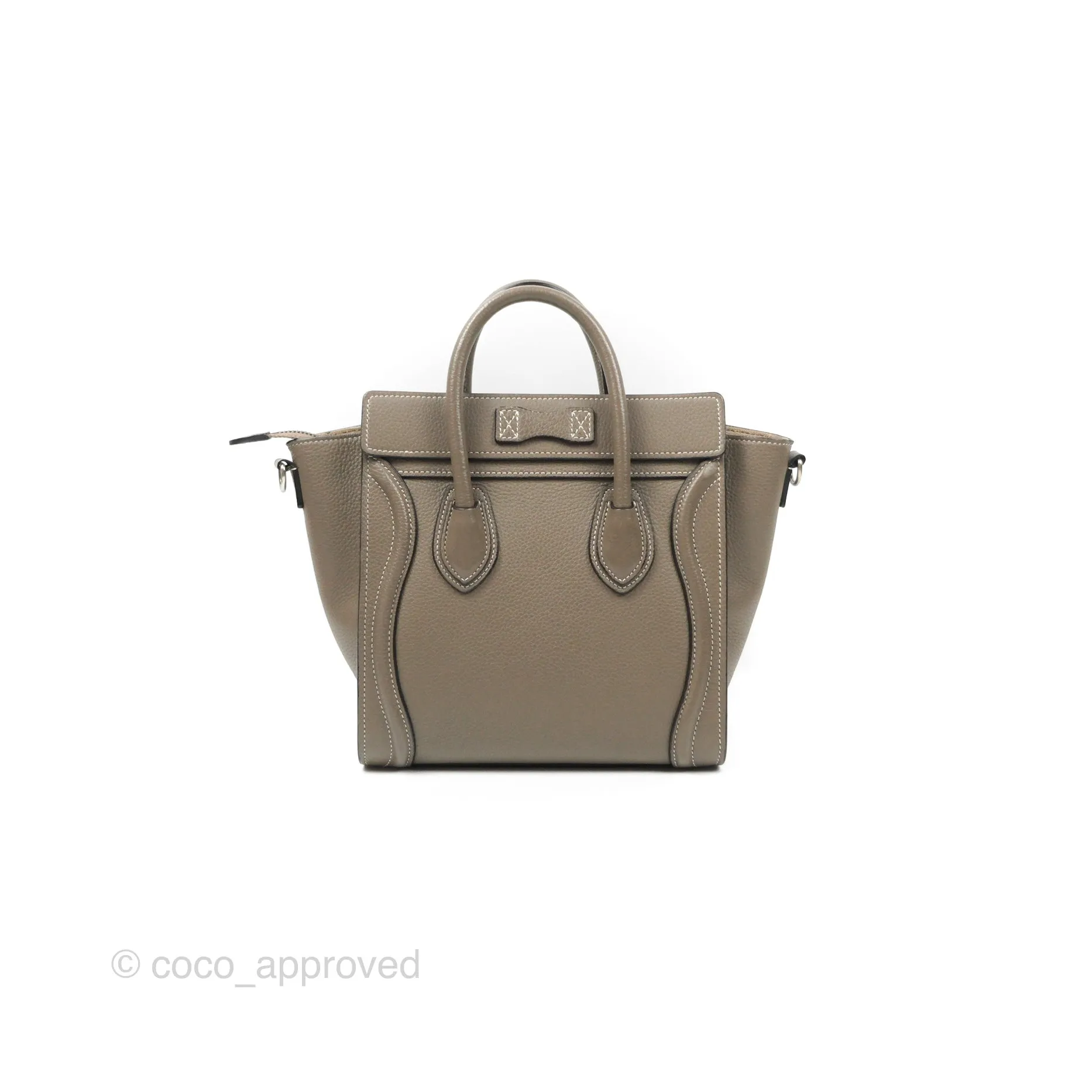 Celine Nano Luggage in Souris Drummed Calfskin