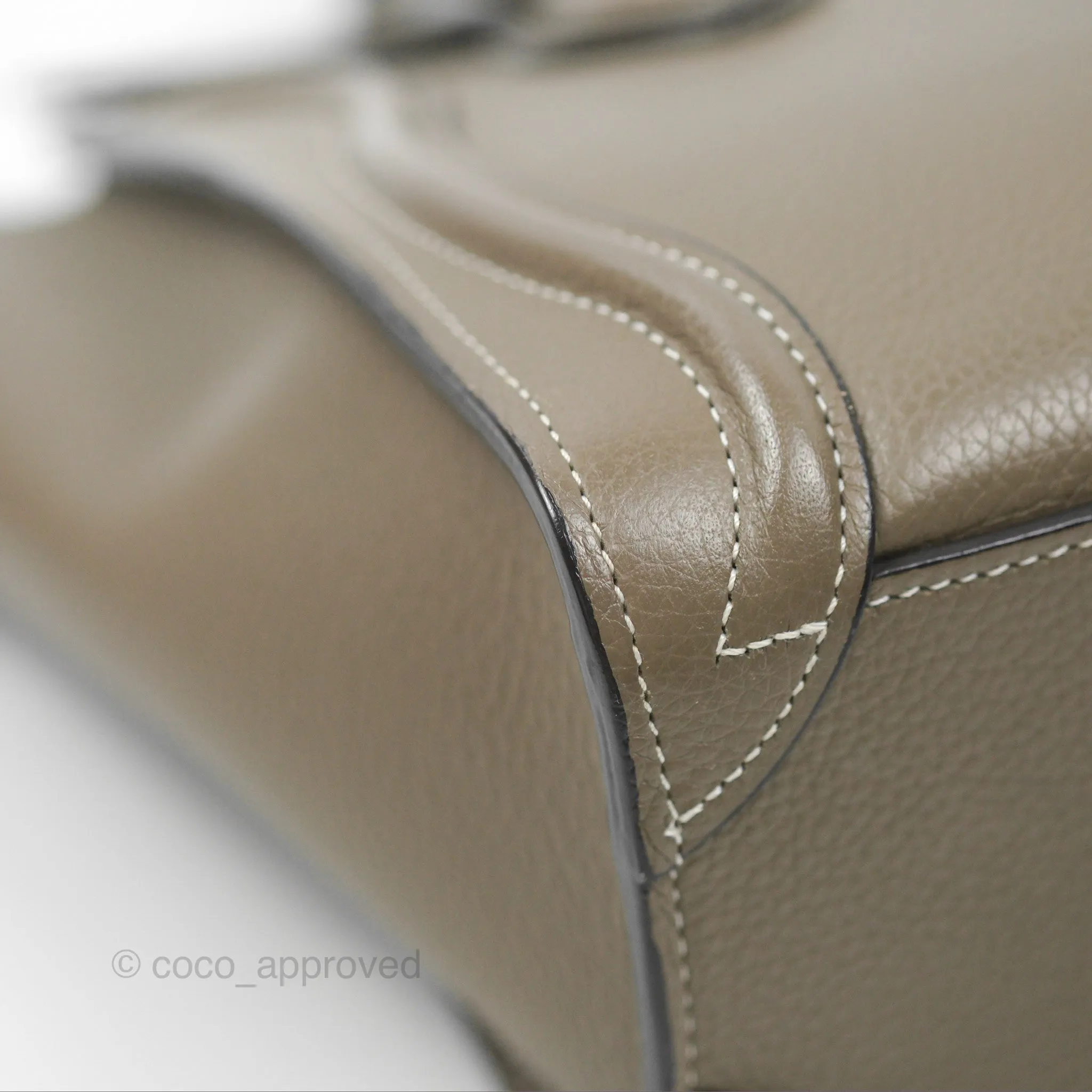 Celine Nano Luggage in Souris Drummed Calfskin
