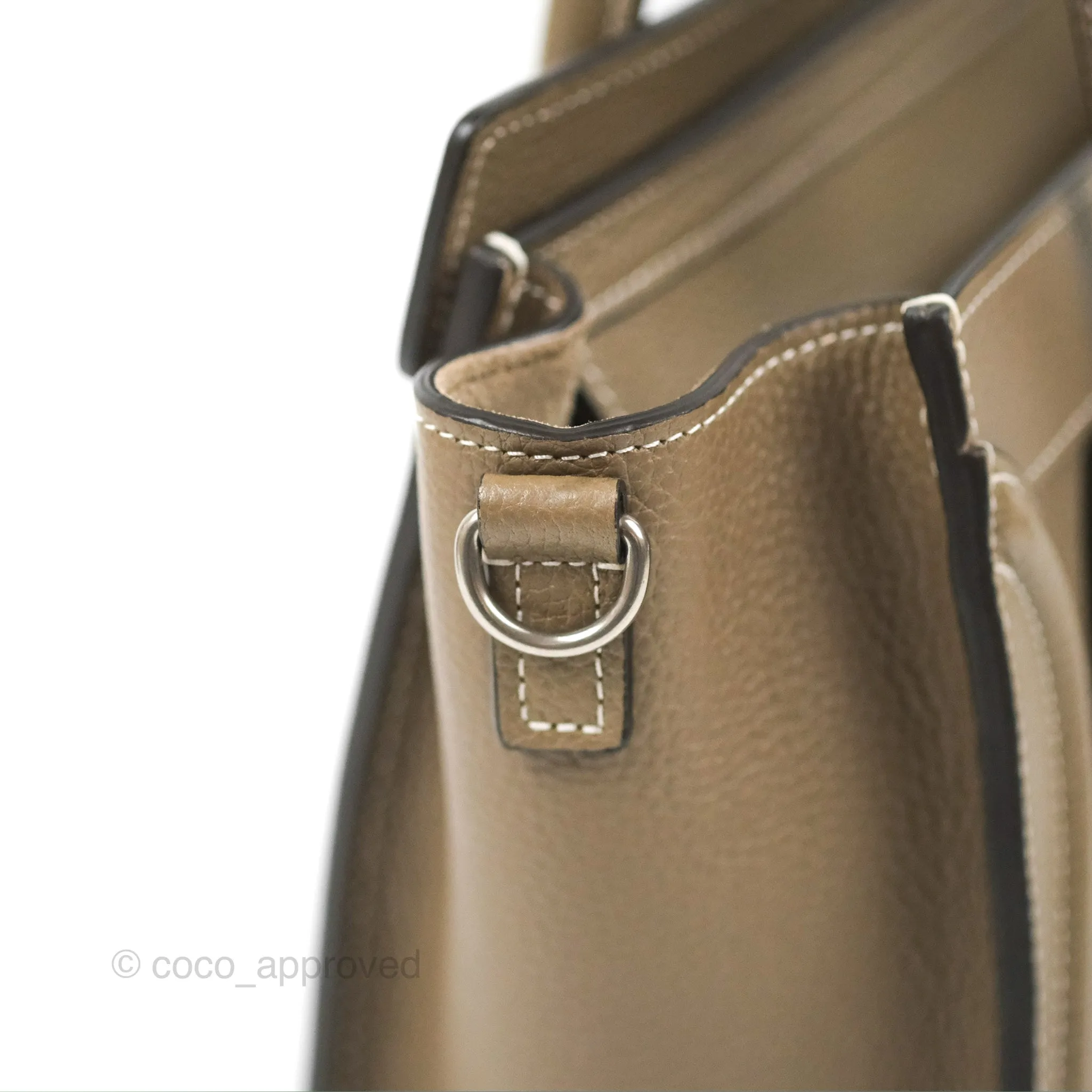 Celine Nano Luggage in Souris Drummed Calfskin
