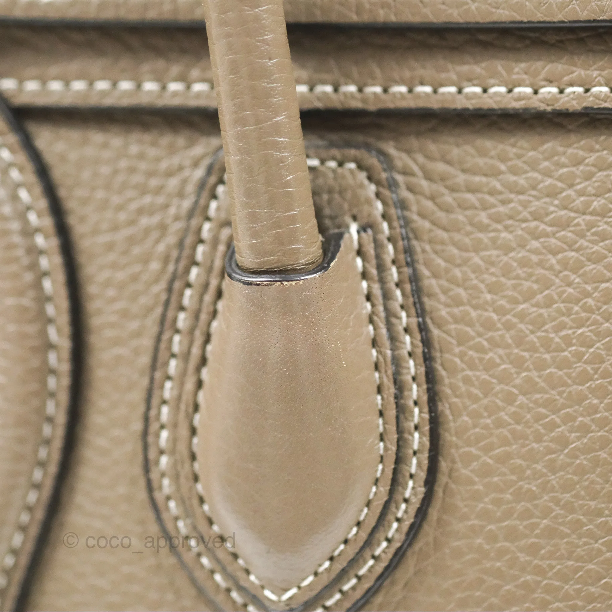 Celine Nano Luggage in Souris Drummed Calfskin