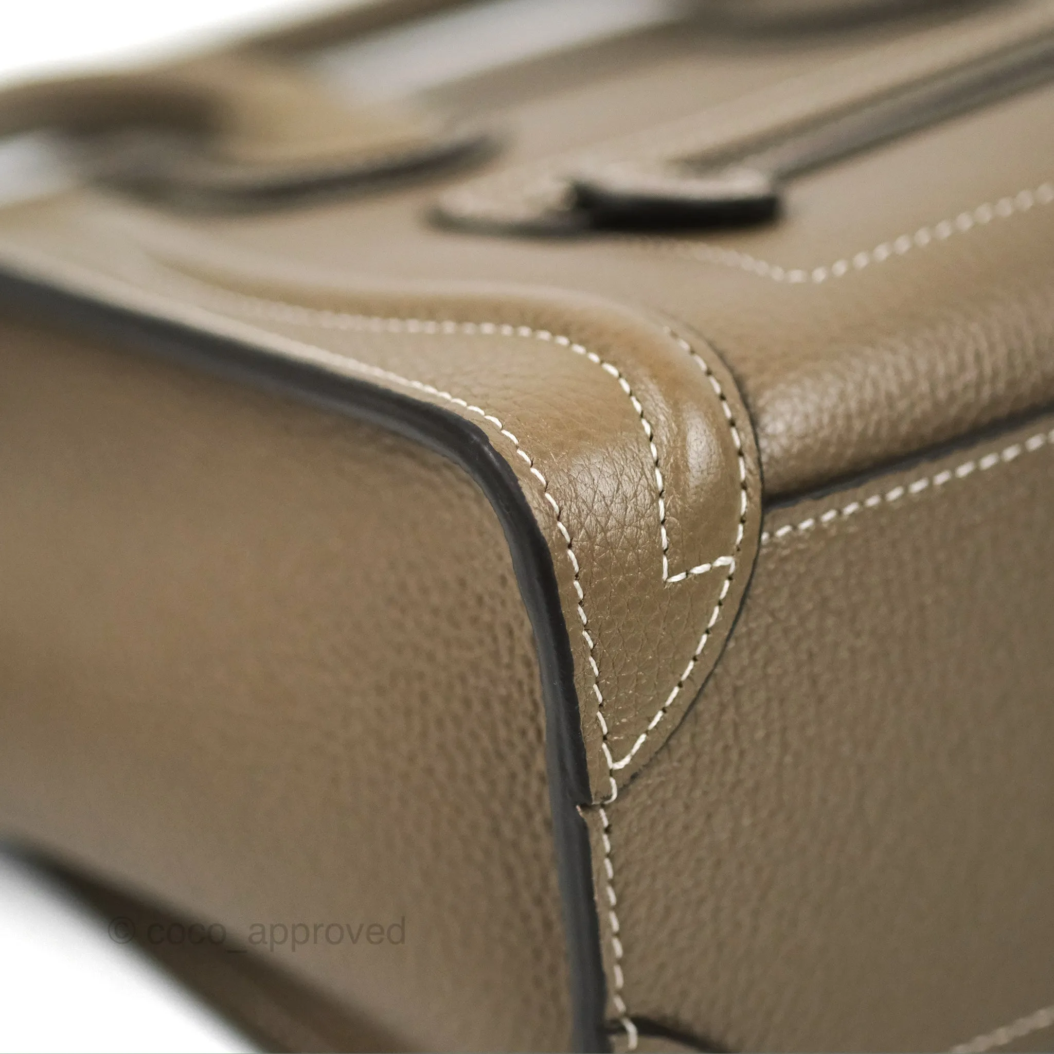 Celine Nano Luggage in Souris Drummed Calfskin