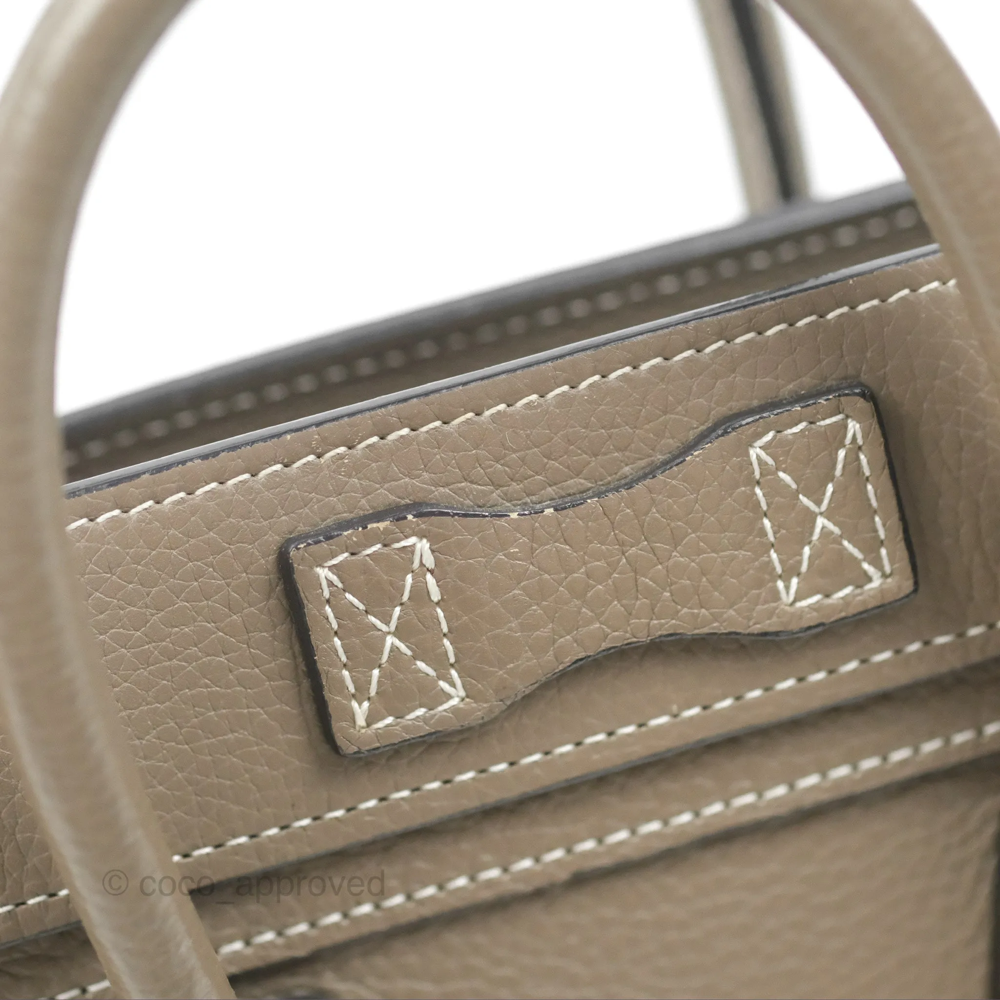 Celine Nano Luggage in Souris Drummed Calfskin