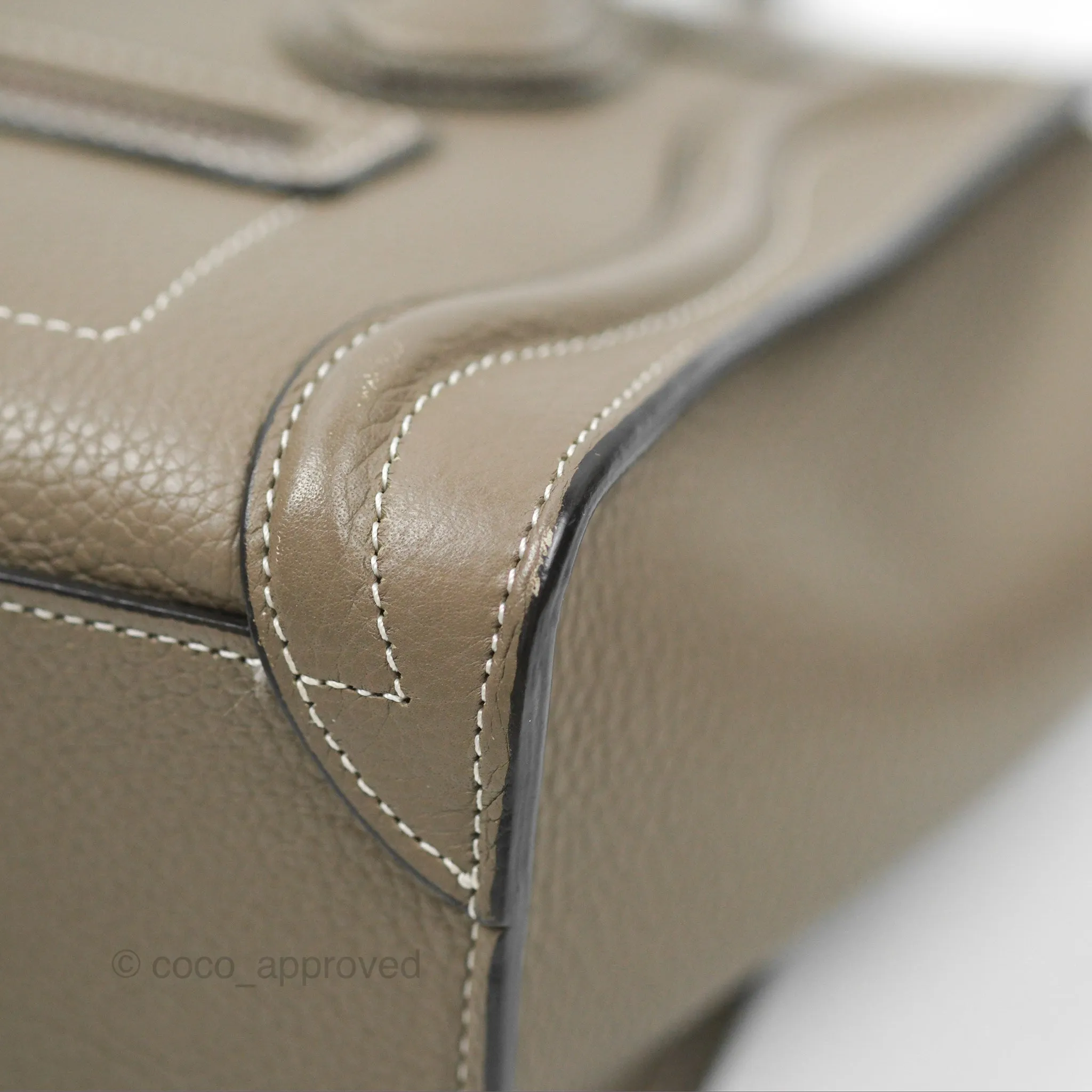 Celine Nano Luggage in Souris Drummed Calfskin