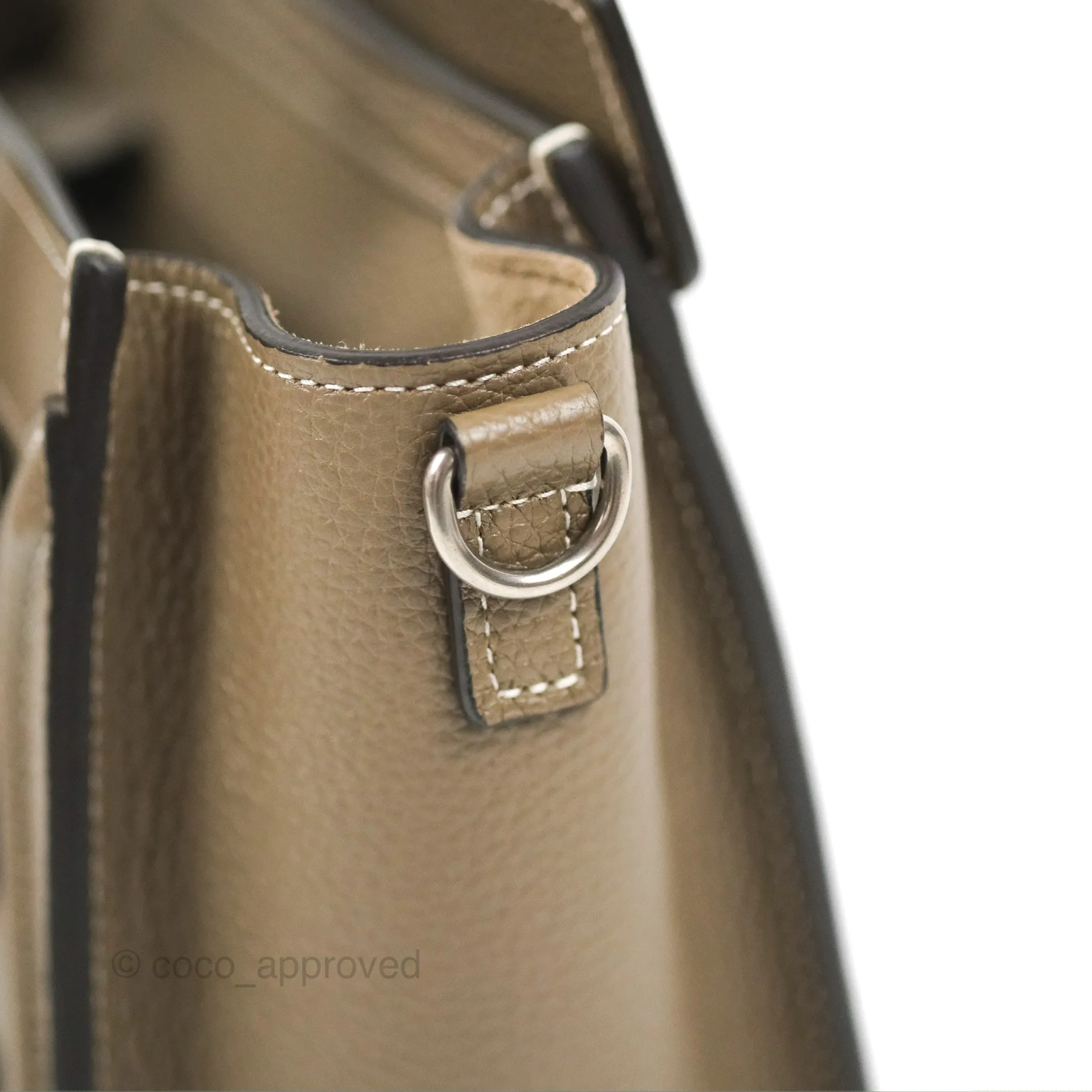 Celine Nano Luggage in Souris Drummed Calfskin