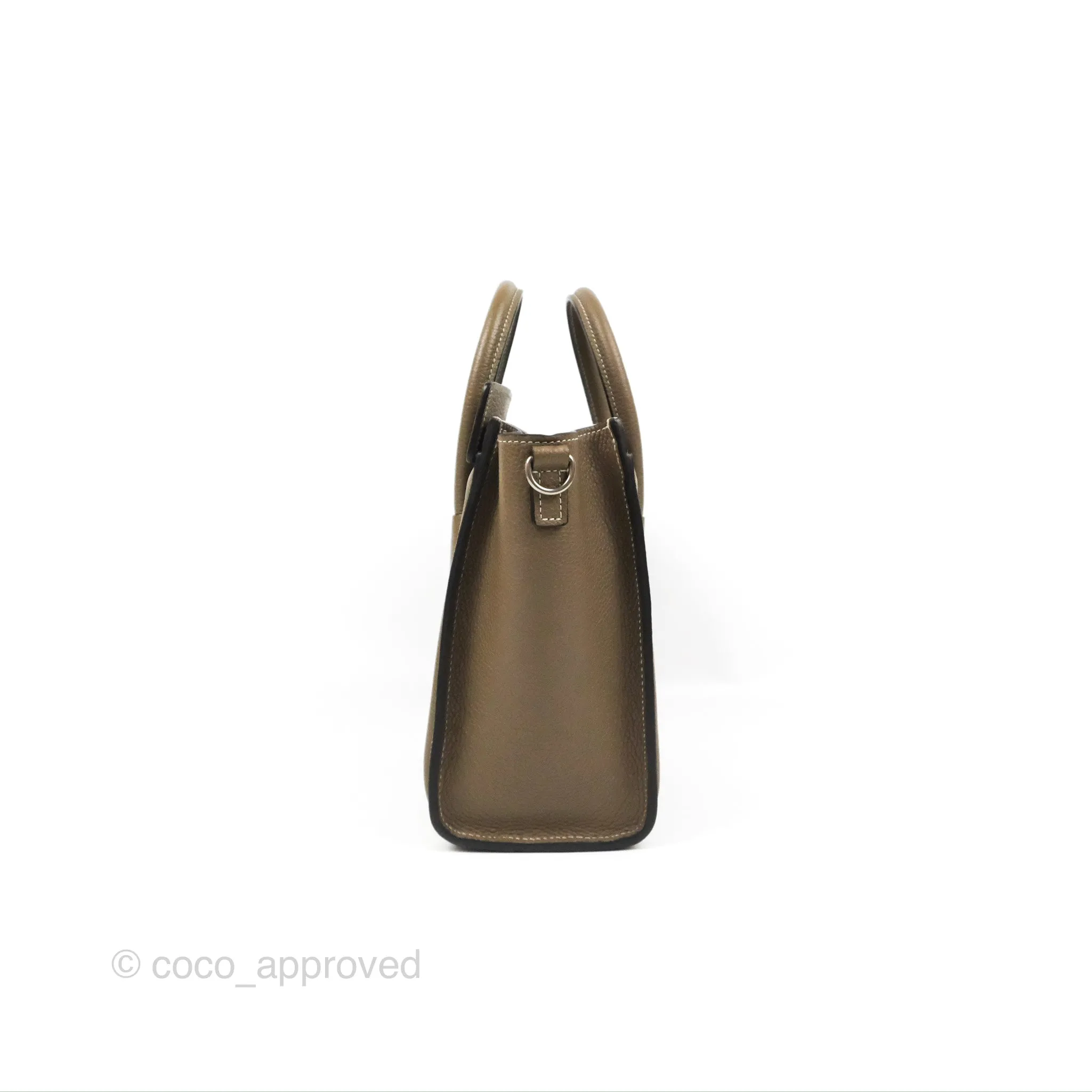 Celine Nano Luggage in Souris Drummed Calfskin
