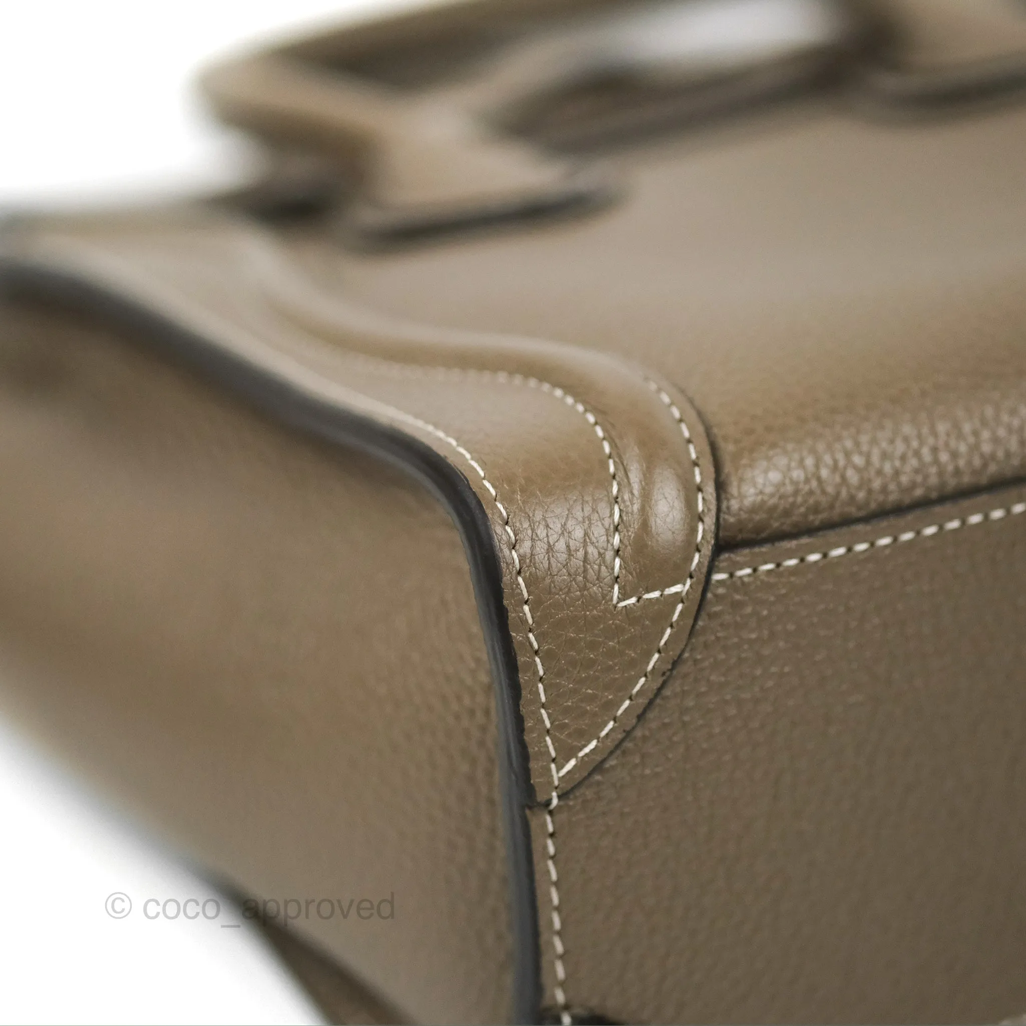 Celine Nano Luggage in Souris Drummed Calfskin