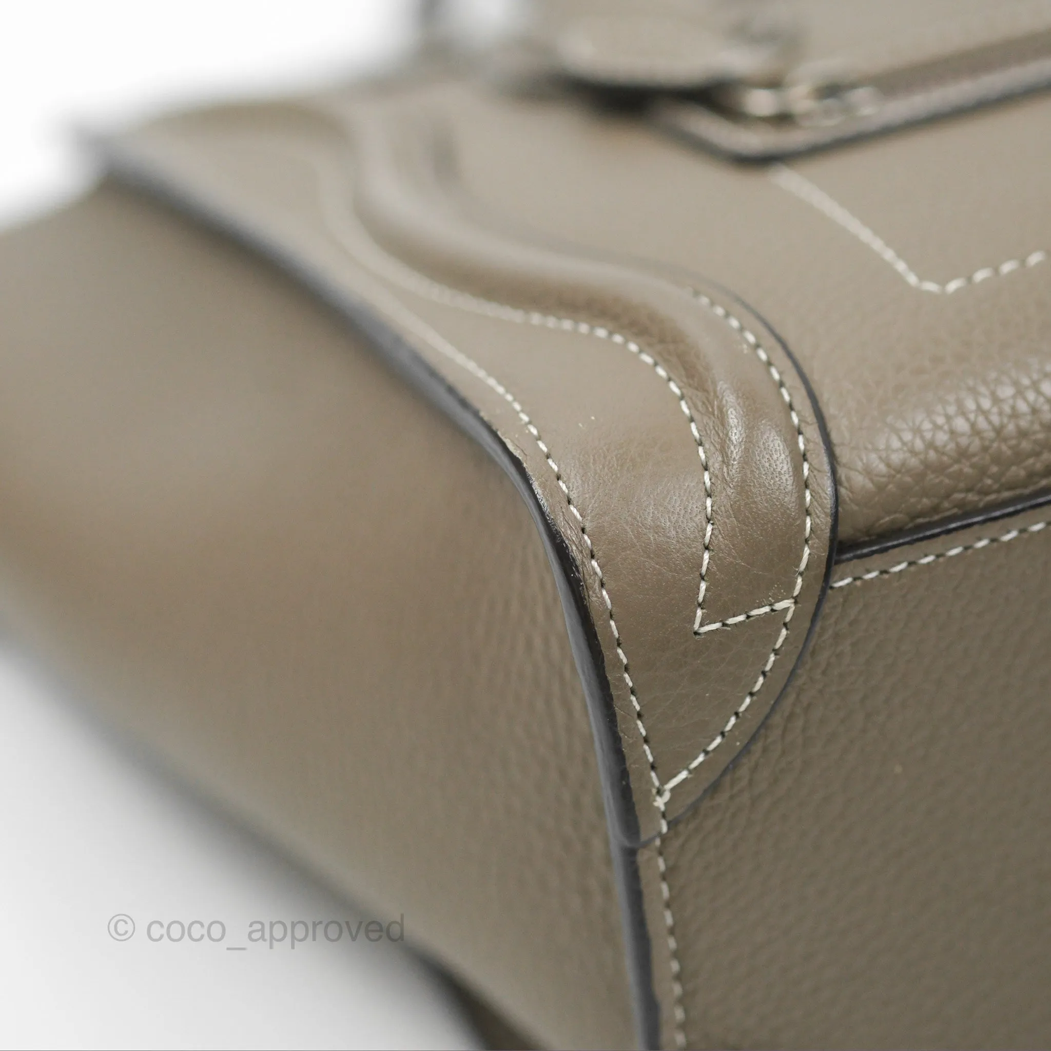 Celine Nano Luggage in Souris Drummed Calfskin