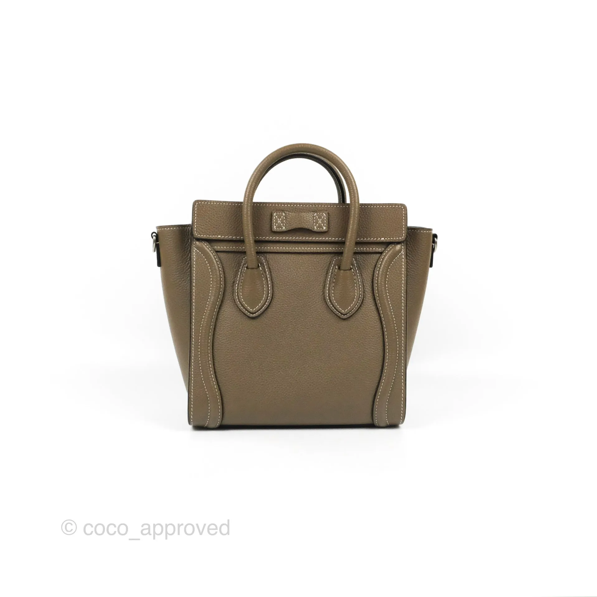 Celine Nano Luggage in Souris Drummed Calfskin