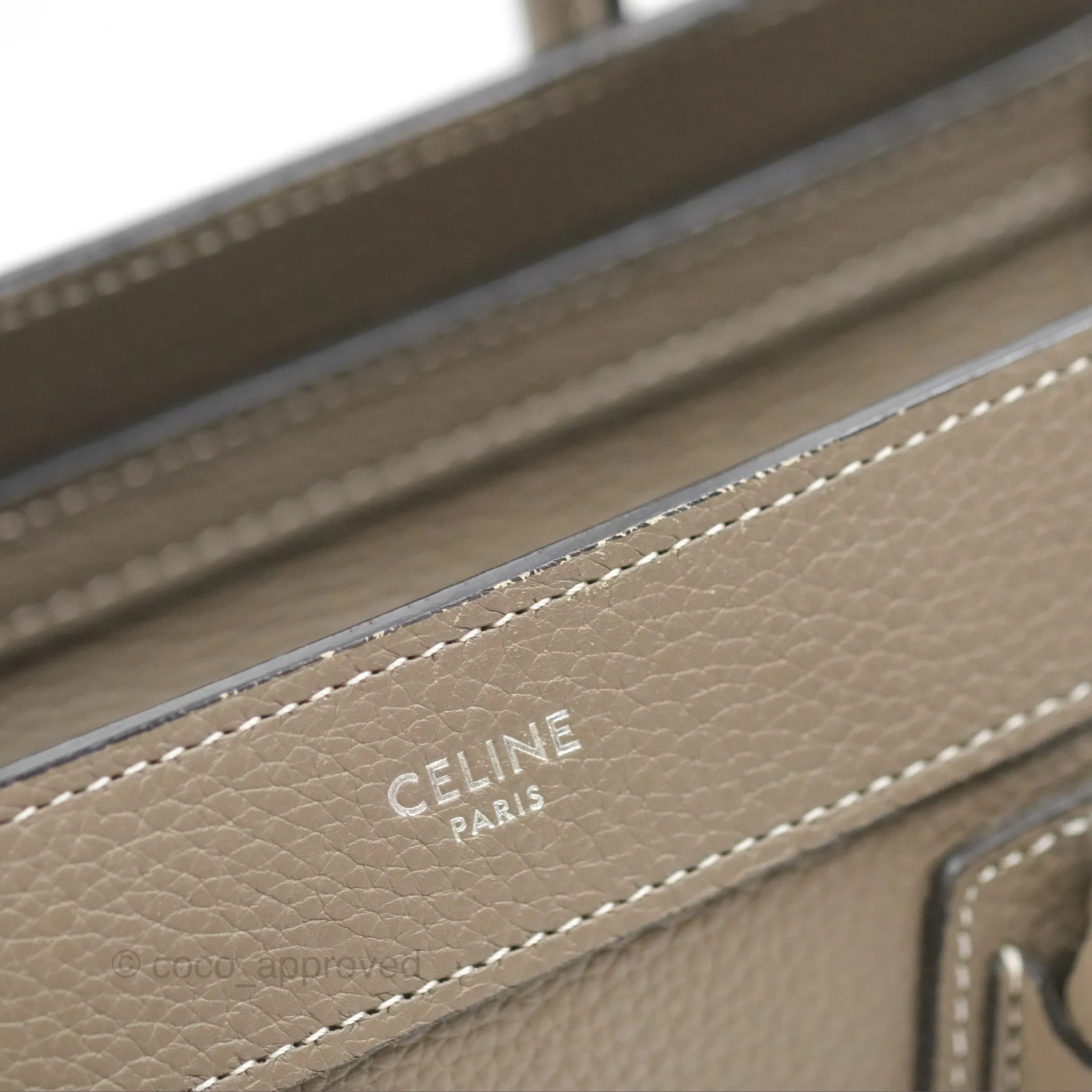 Celine Nano Luggage in Souris Drummed Calfskin