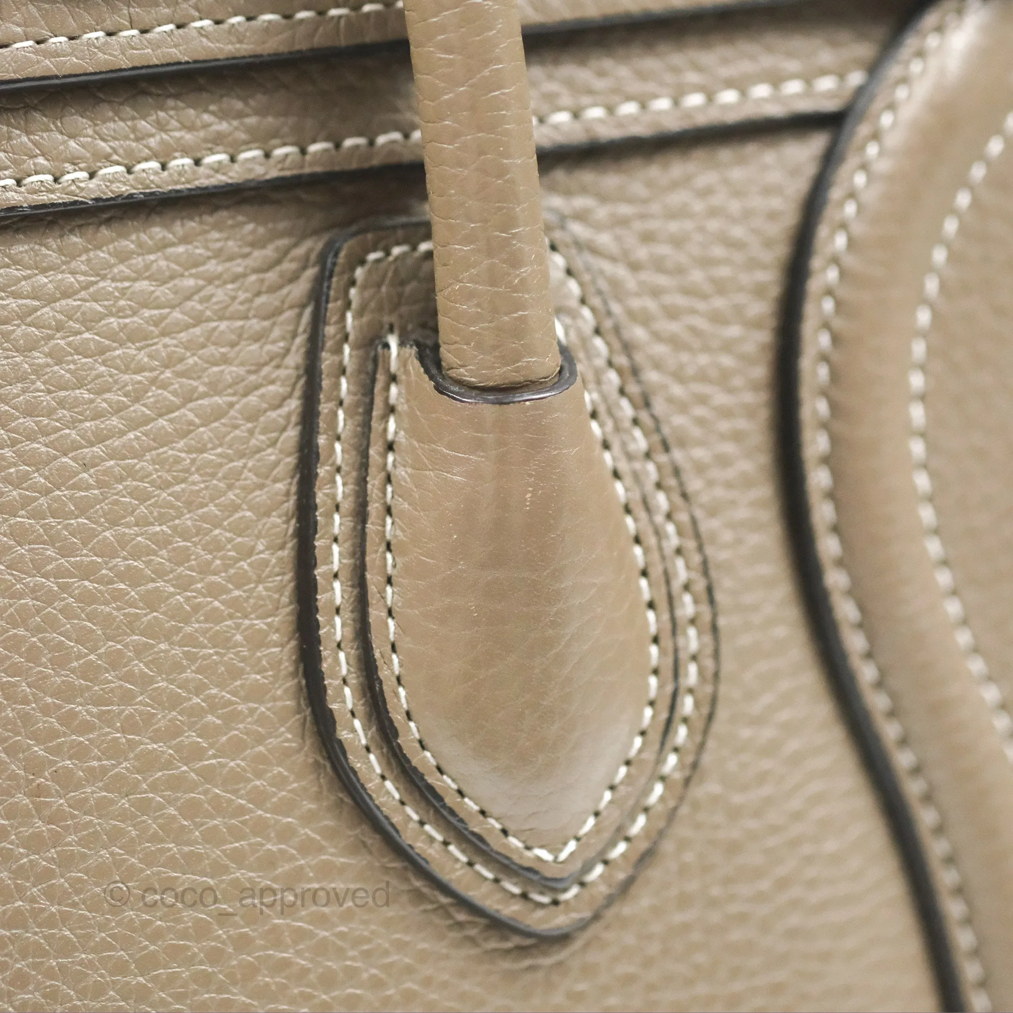 Celine Nano Luggage in Souris Drummed Calfskin
