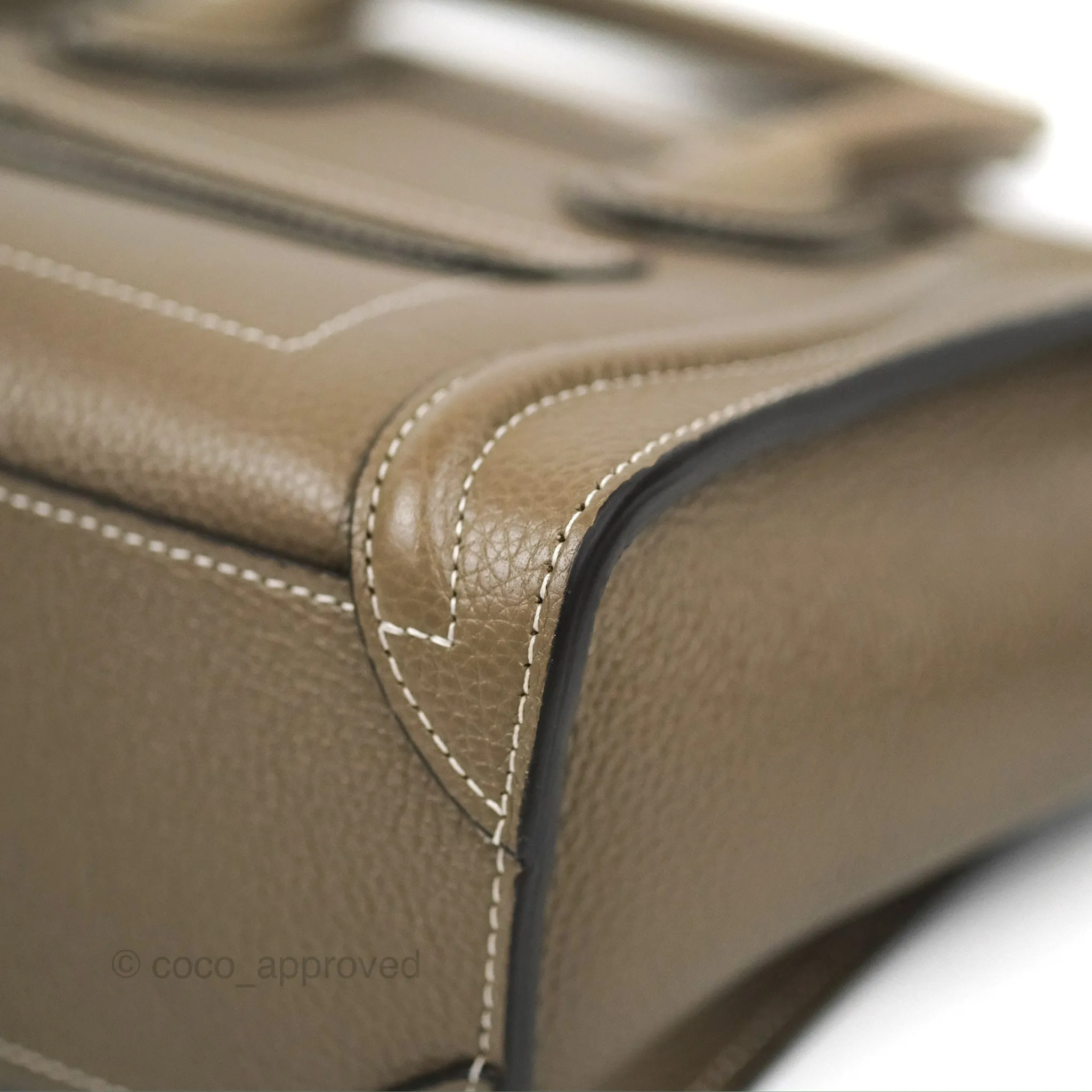 Celine Nano Luggage in Souris Drummed Calfskin