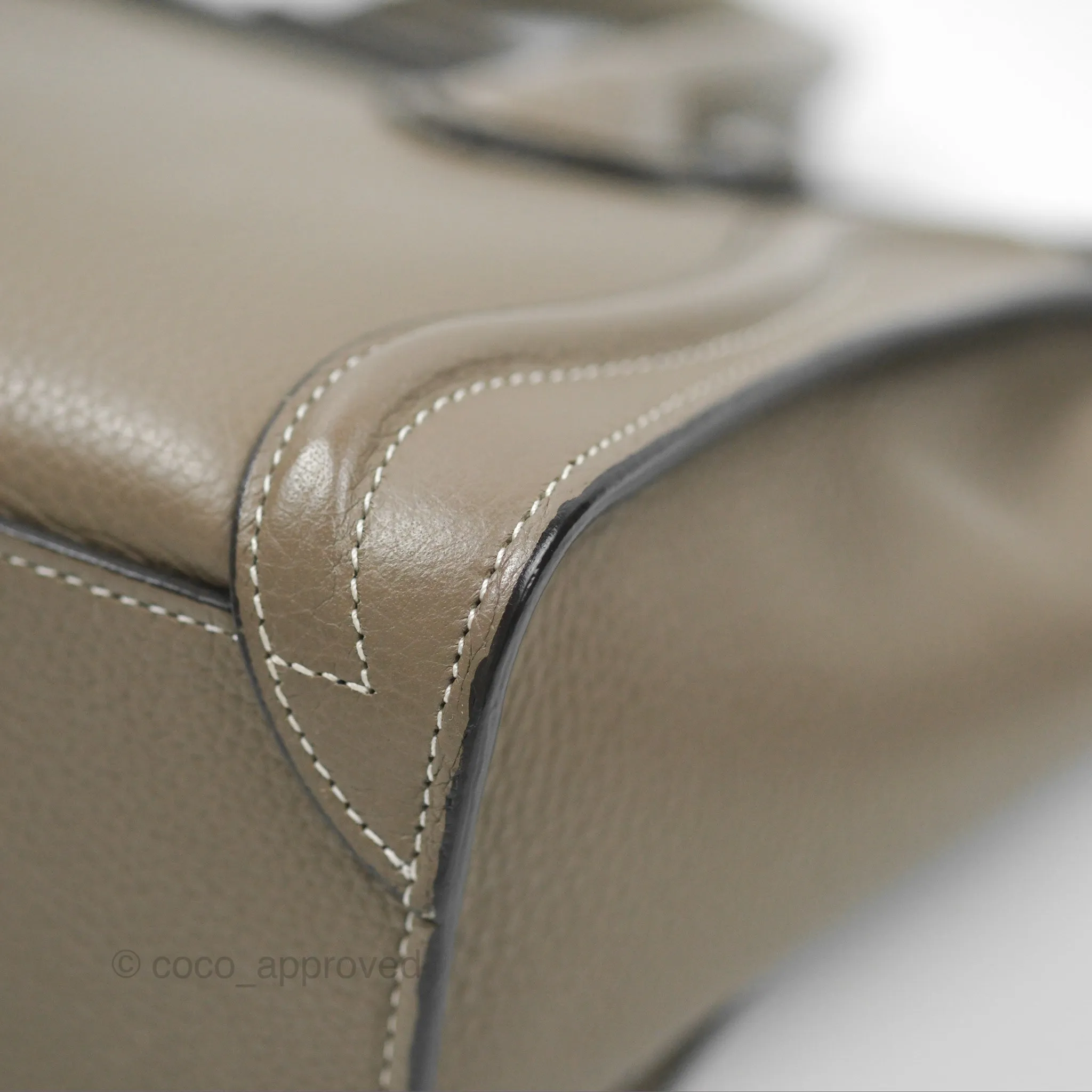 Celine Nano Luggage in Souris Drummed Calfskin