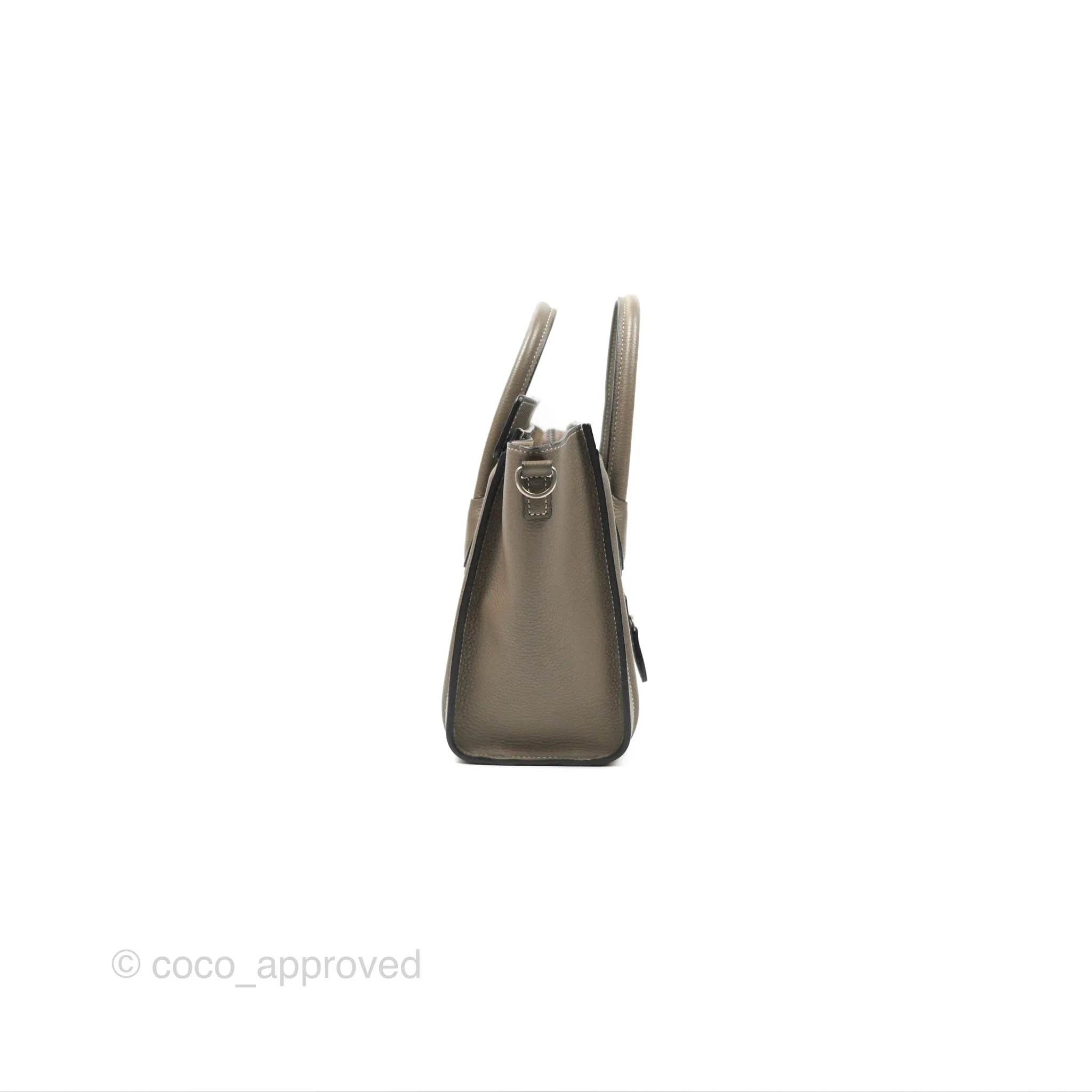 Celine Nano Luggage in Souris Drummed Calfskin