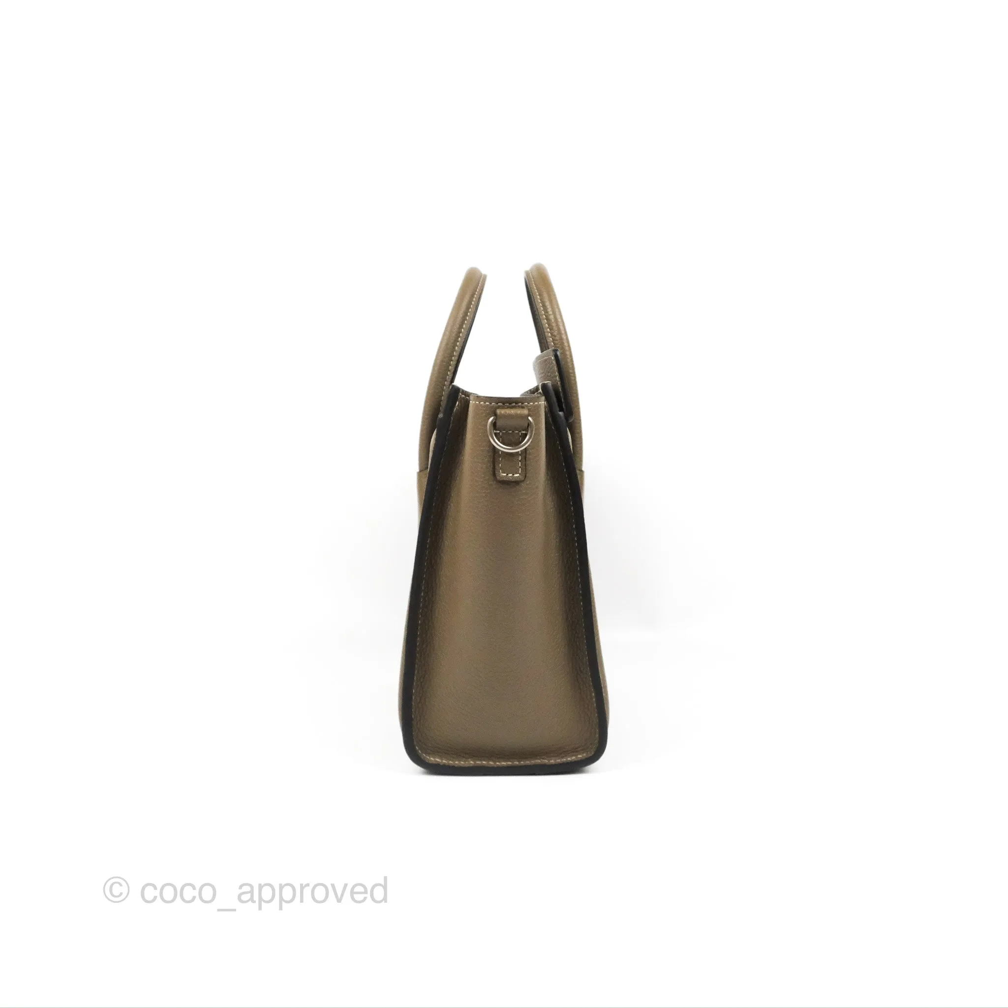 Celine Nano Luggage in Souris Drummed Calfskin