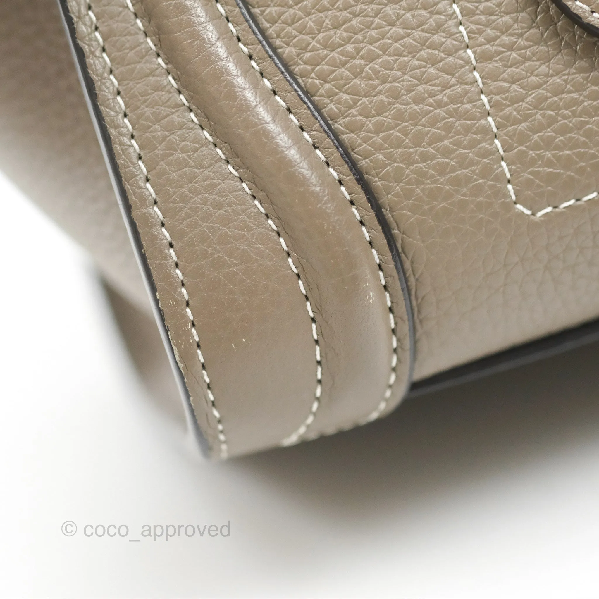 Celine Nano Luggage in Souris Drummed Calfskin