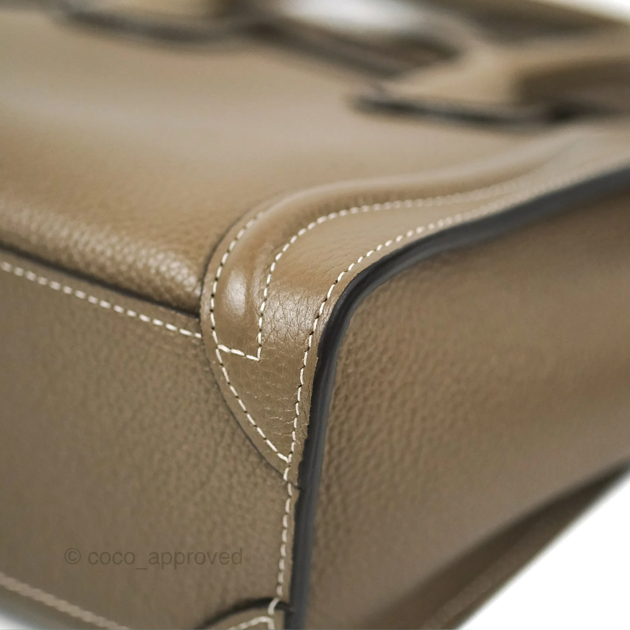 Celine Nano Luggage in Souris Drummed Calfskin