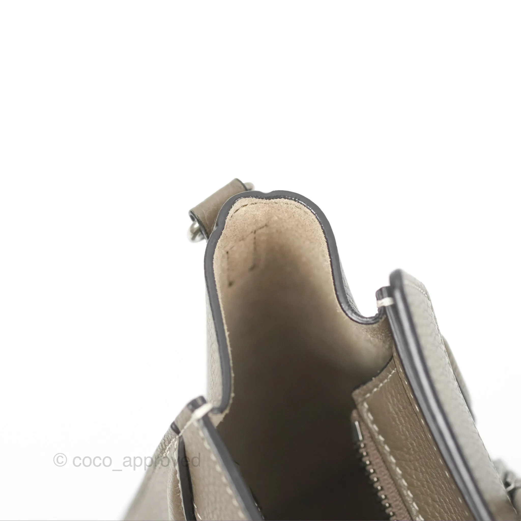 Celine Nano Luggage in Souris Drummed Calfskin