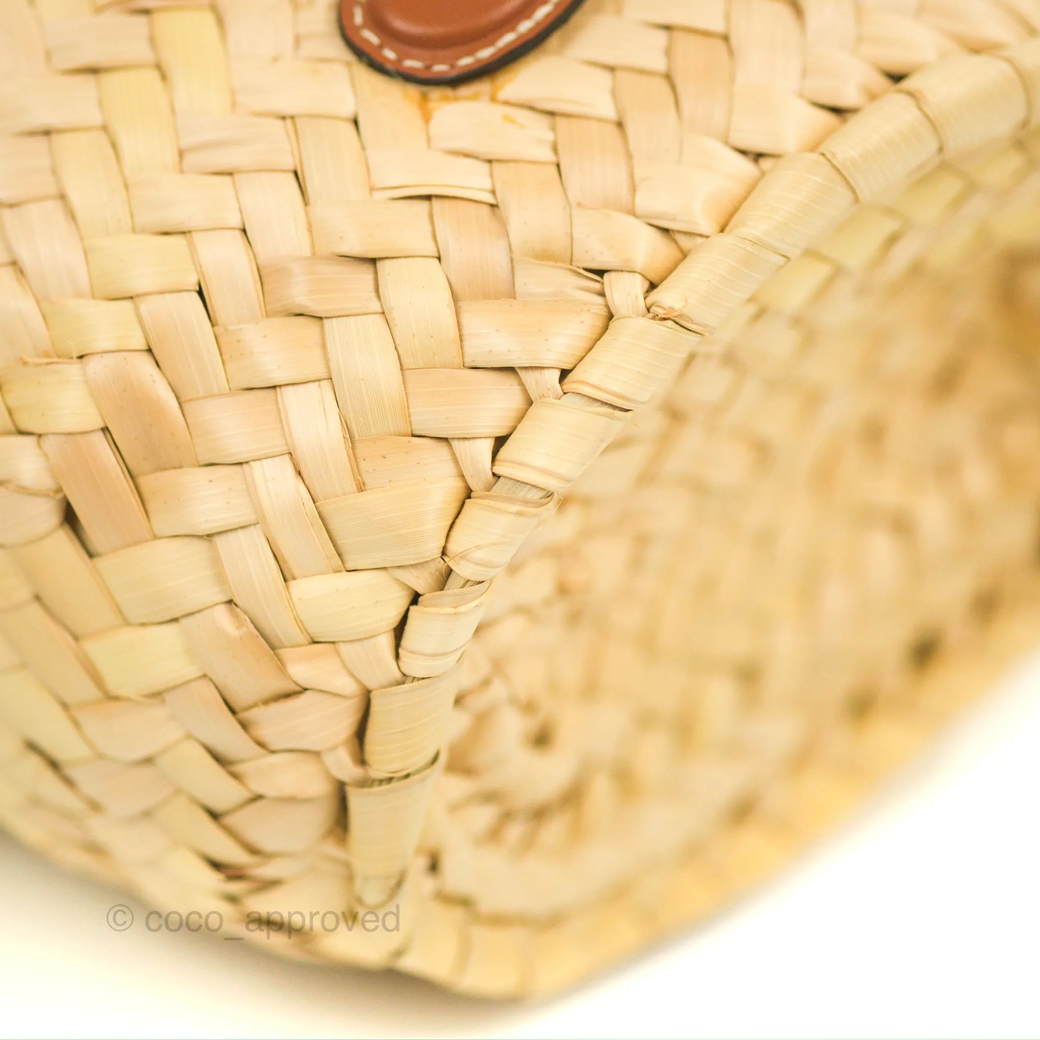 Celine Nano Triomphe Panier Palm Leaves Calfskin Tan