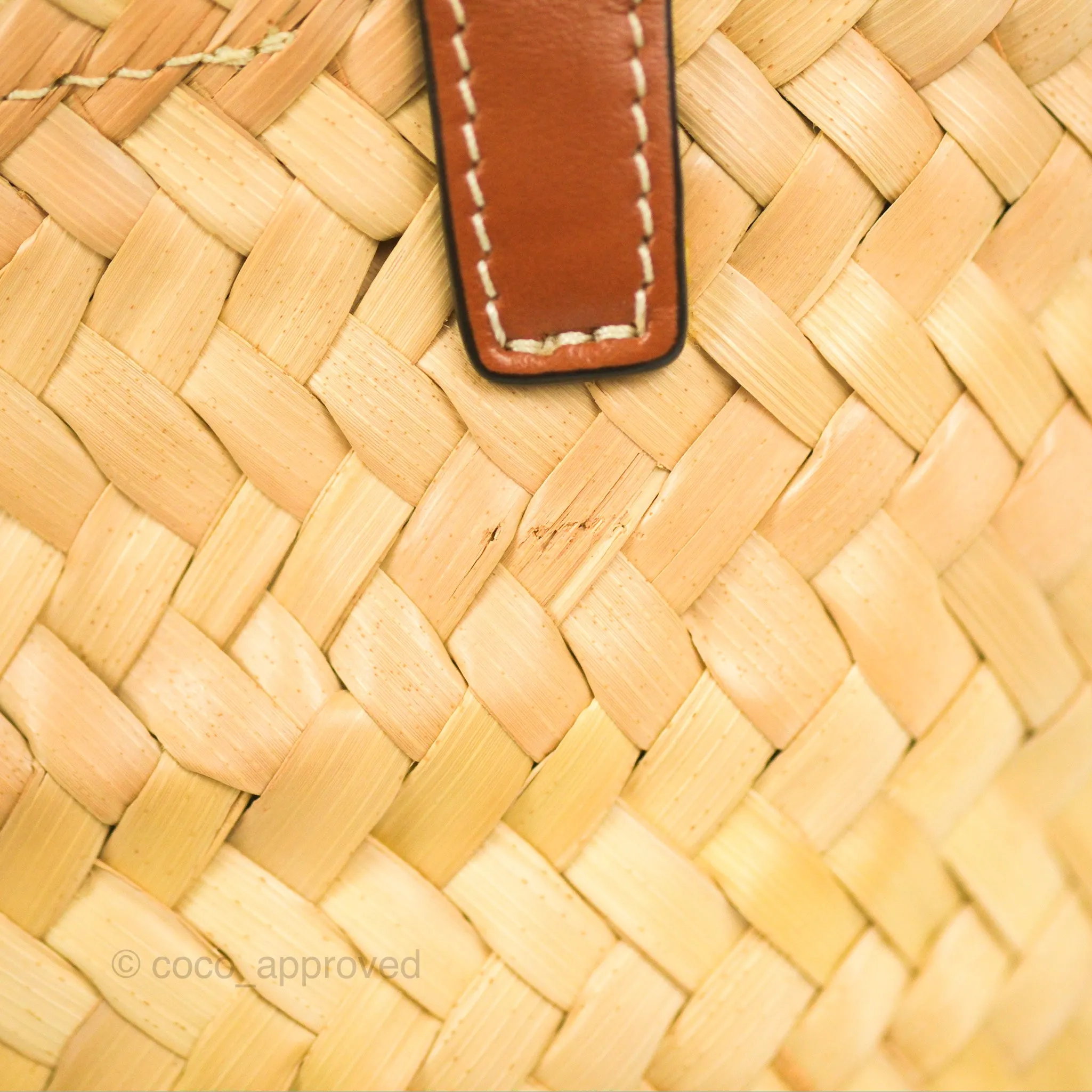 Celine Nano Triomphe Panier Palm Leaves Calfskin Tan