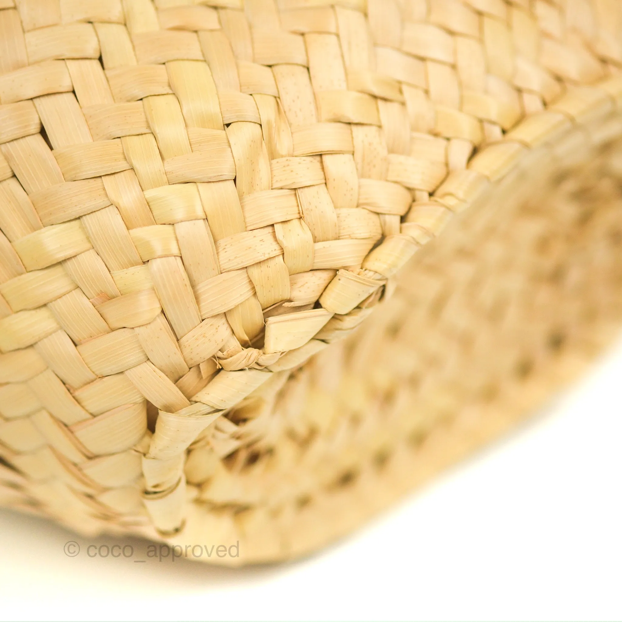 Celine Nano Triomphe Panier Palm Leaves Calfskin Tan