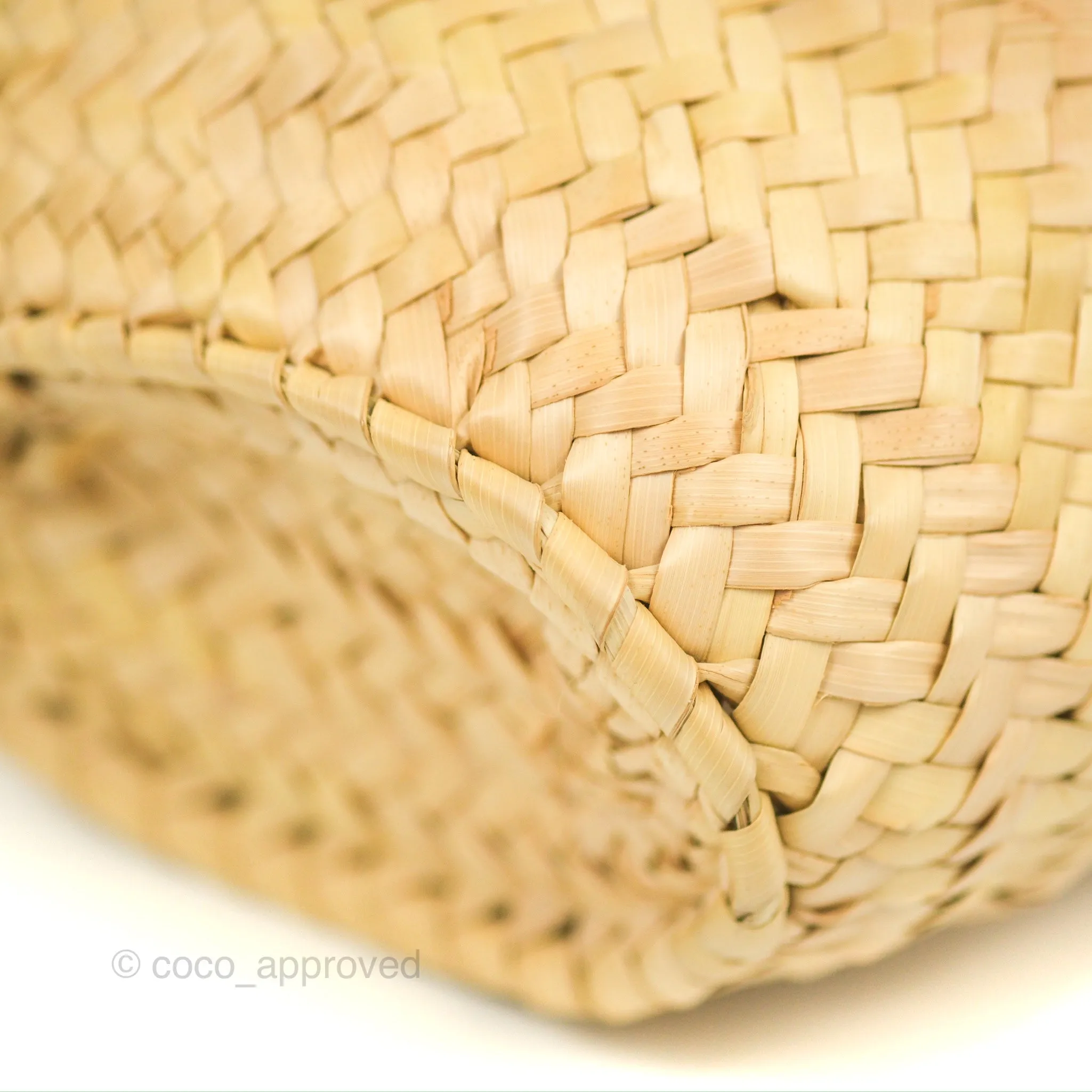 Celine Nano Triomphe Panier Palm Leaves Calfskin Tan