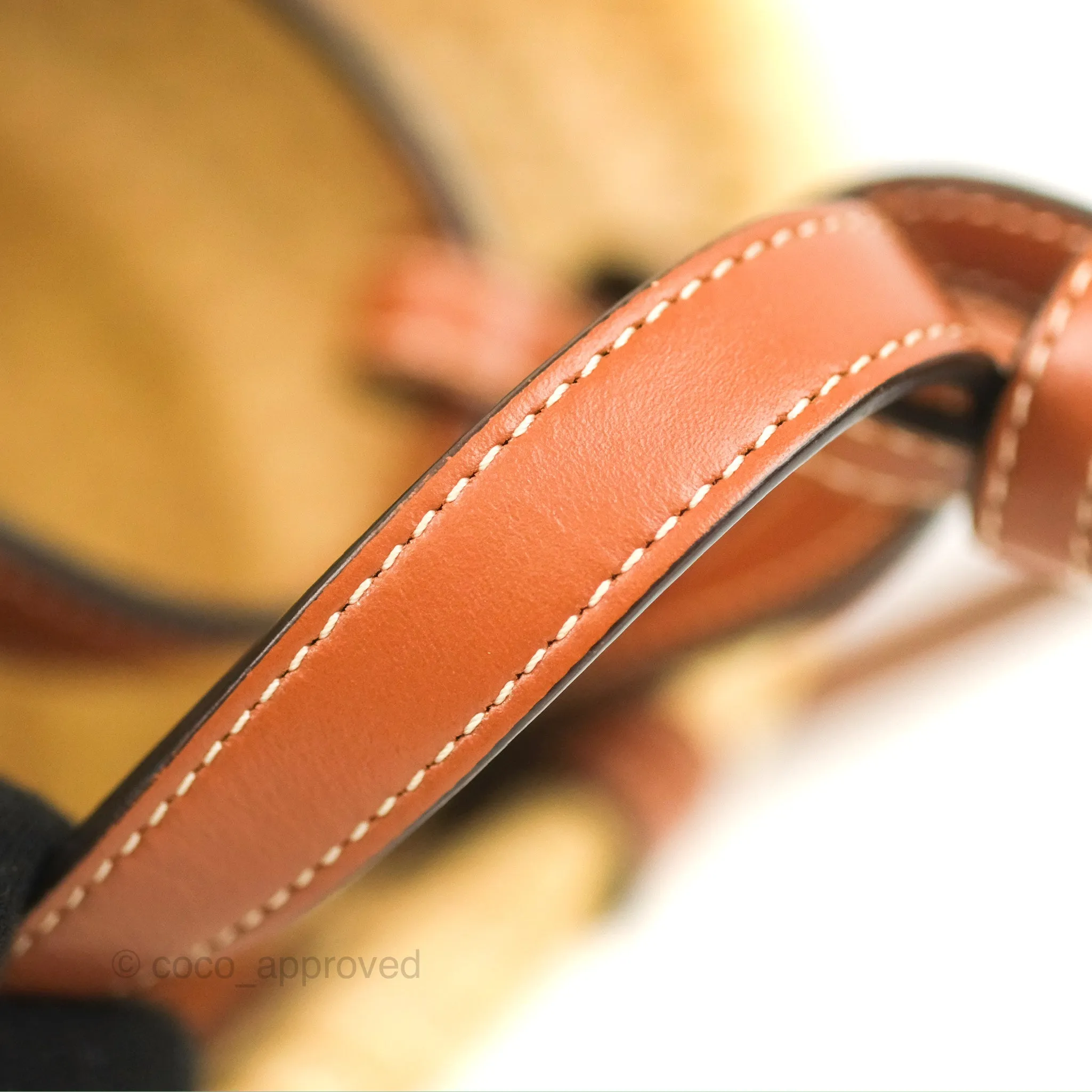 Celine Nano Triomphe Panier Palm Leaves Calfskin Tan