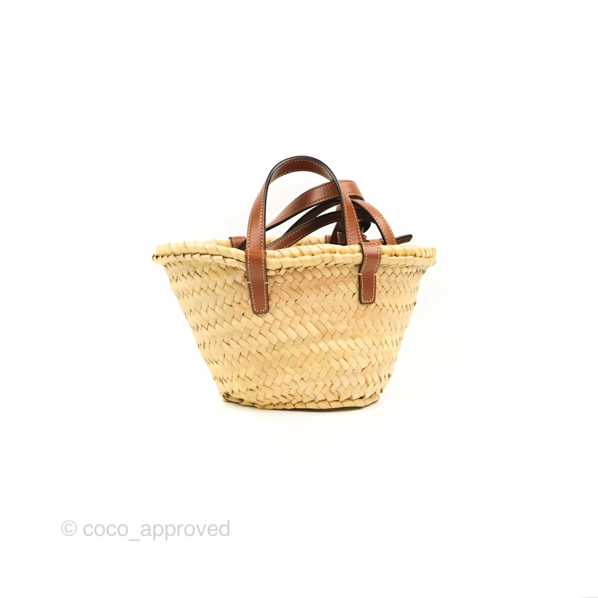 Celine Nano Triomphe Panier Palm Leaves Calfskin Tan
