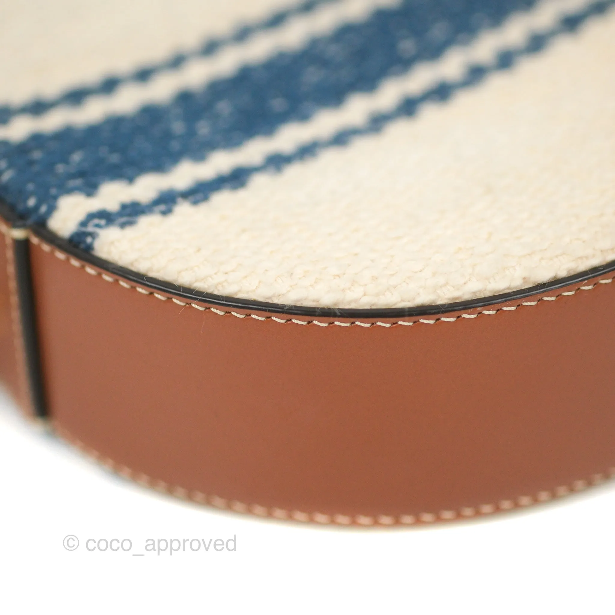 Celine Perth Embroidered Blue Cream Round Mini Crossbody Bag