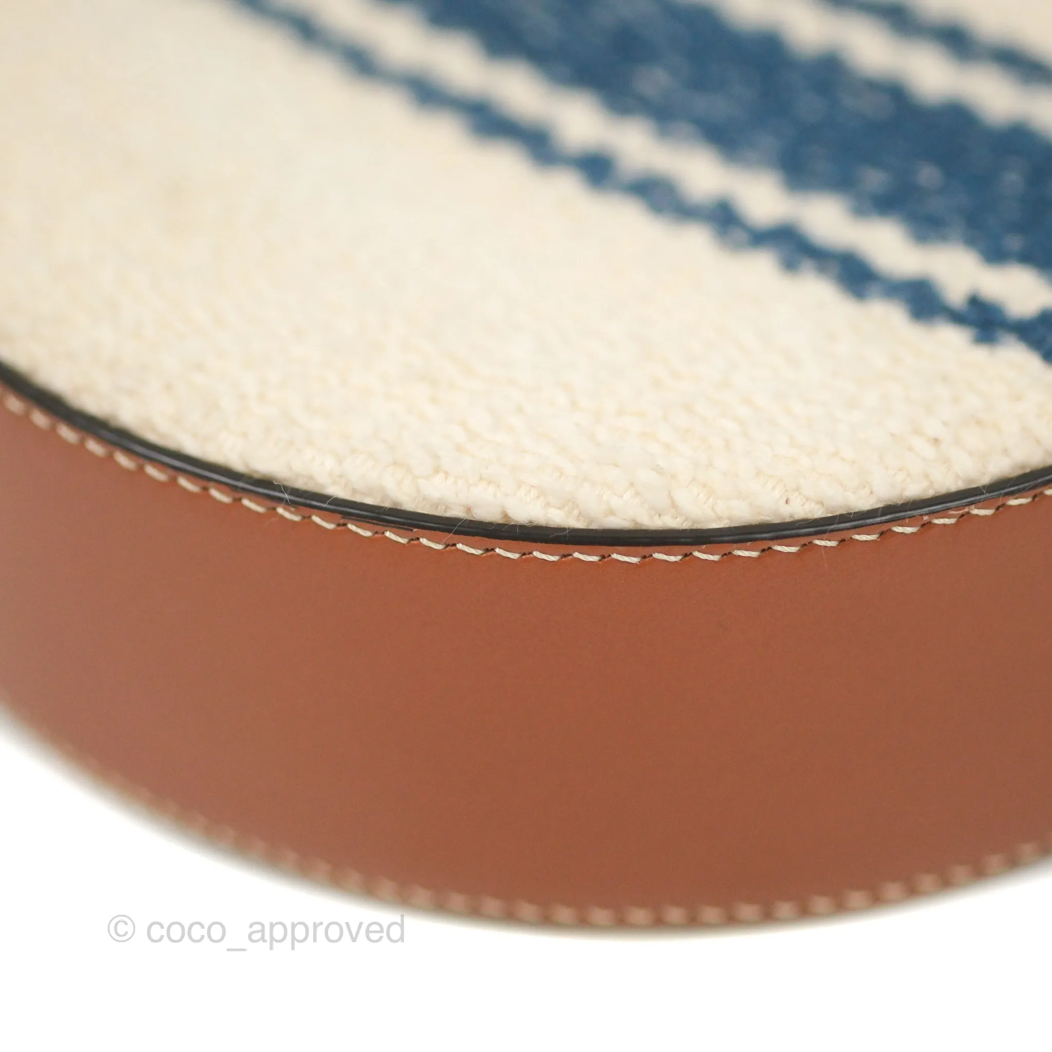 Celine Perth Embroidered Blue Cream Round Mini Crossbody Bag