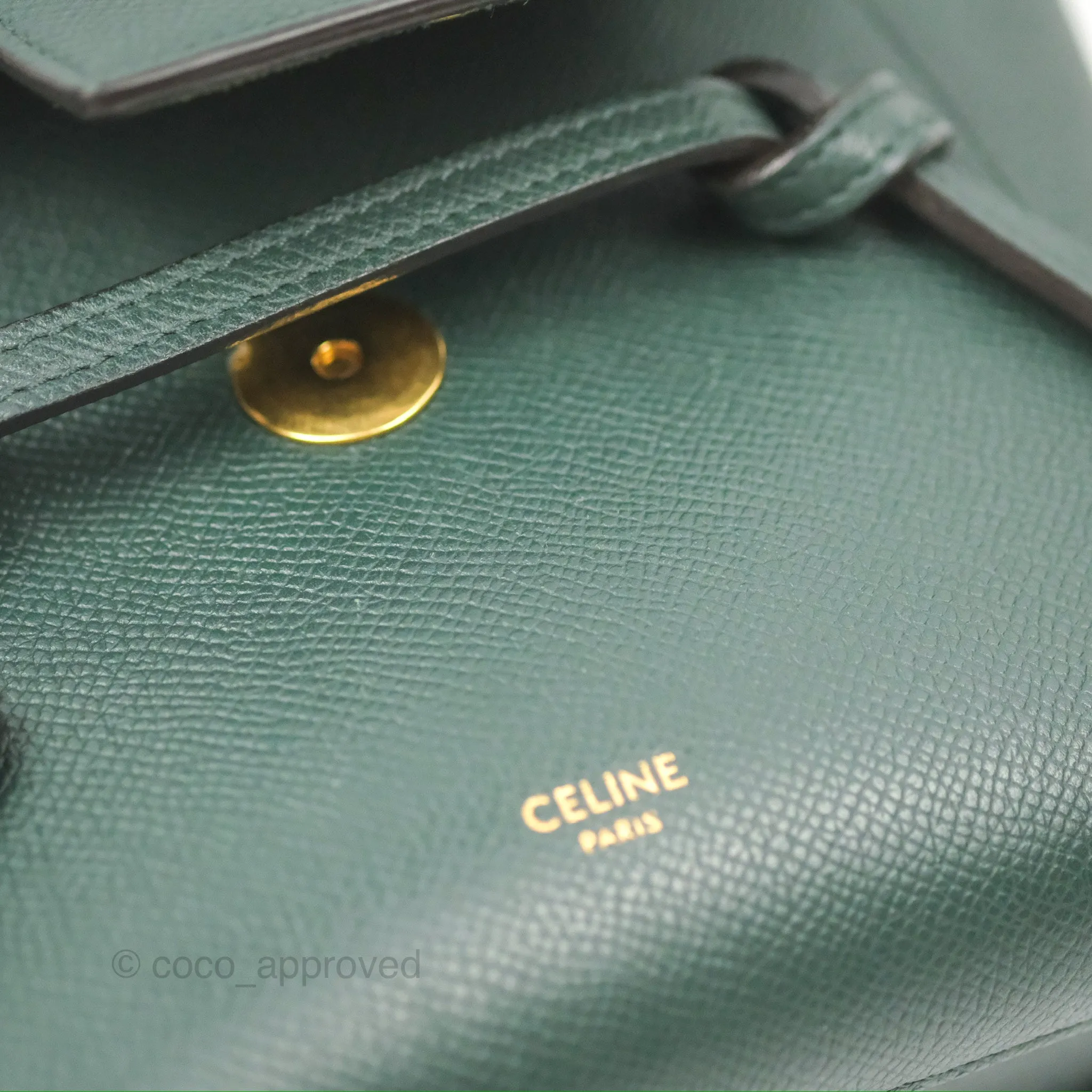 Celine Pico Belt Bag Amazone Green Grained Calfskin Gold Hardware