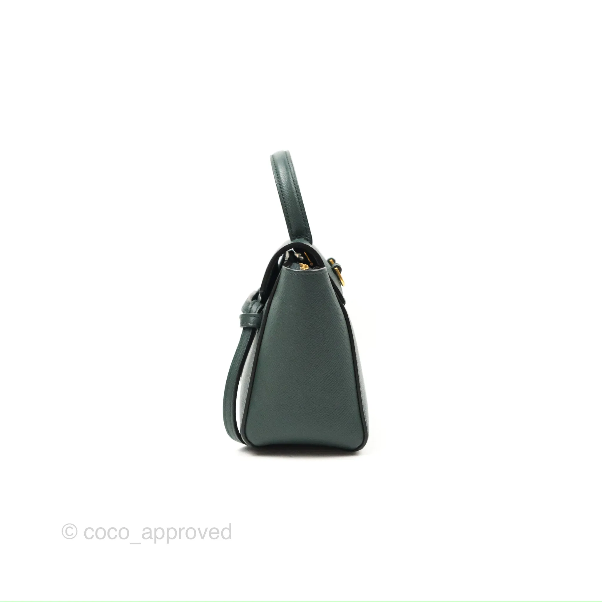 Celine Pico Belt Bag Amazone Green Grained Calfskin Gold Hardware