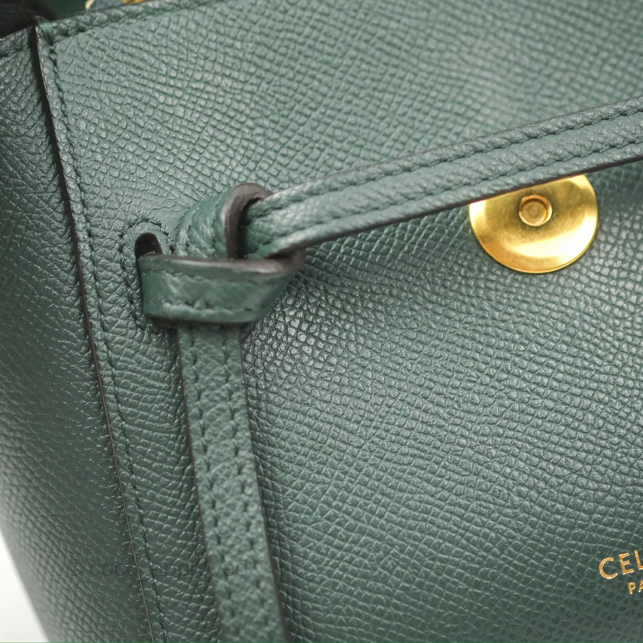 Celine Pico Belt Bag Amazone Green Grained Calfskin Gold Hardware