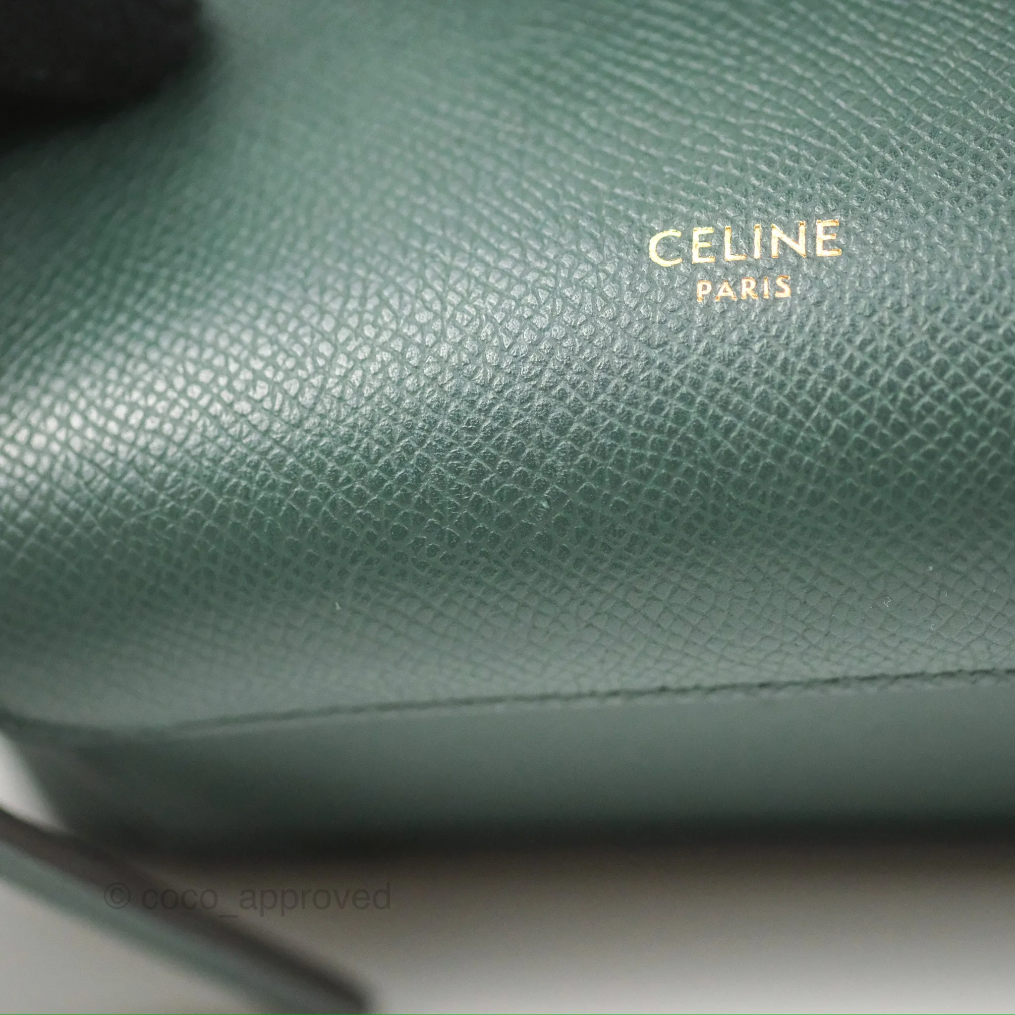 Celine Pico Belt Bag Amazone Green Grained Calfskin Gold Hardware