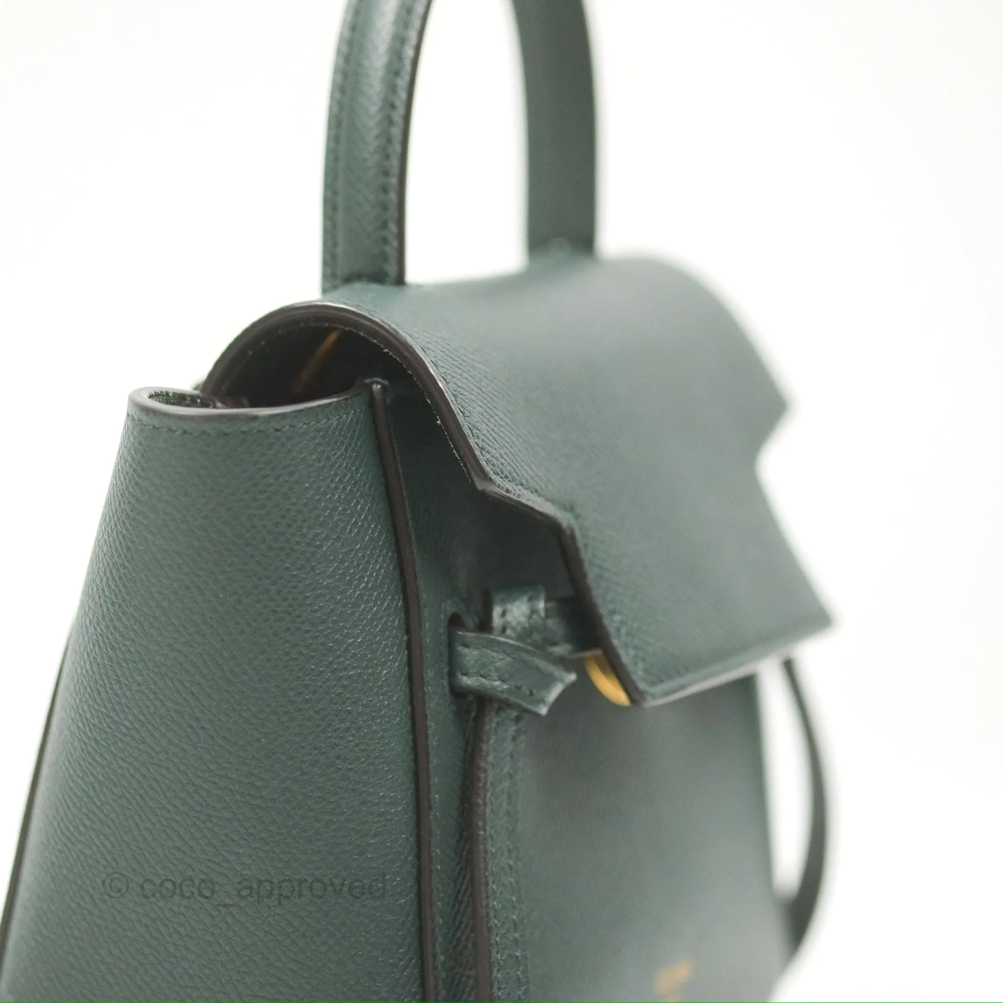 Celine Pico Belt Bag Amazone Green Grained Calfskin Gold Hardware