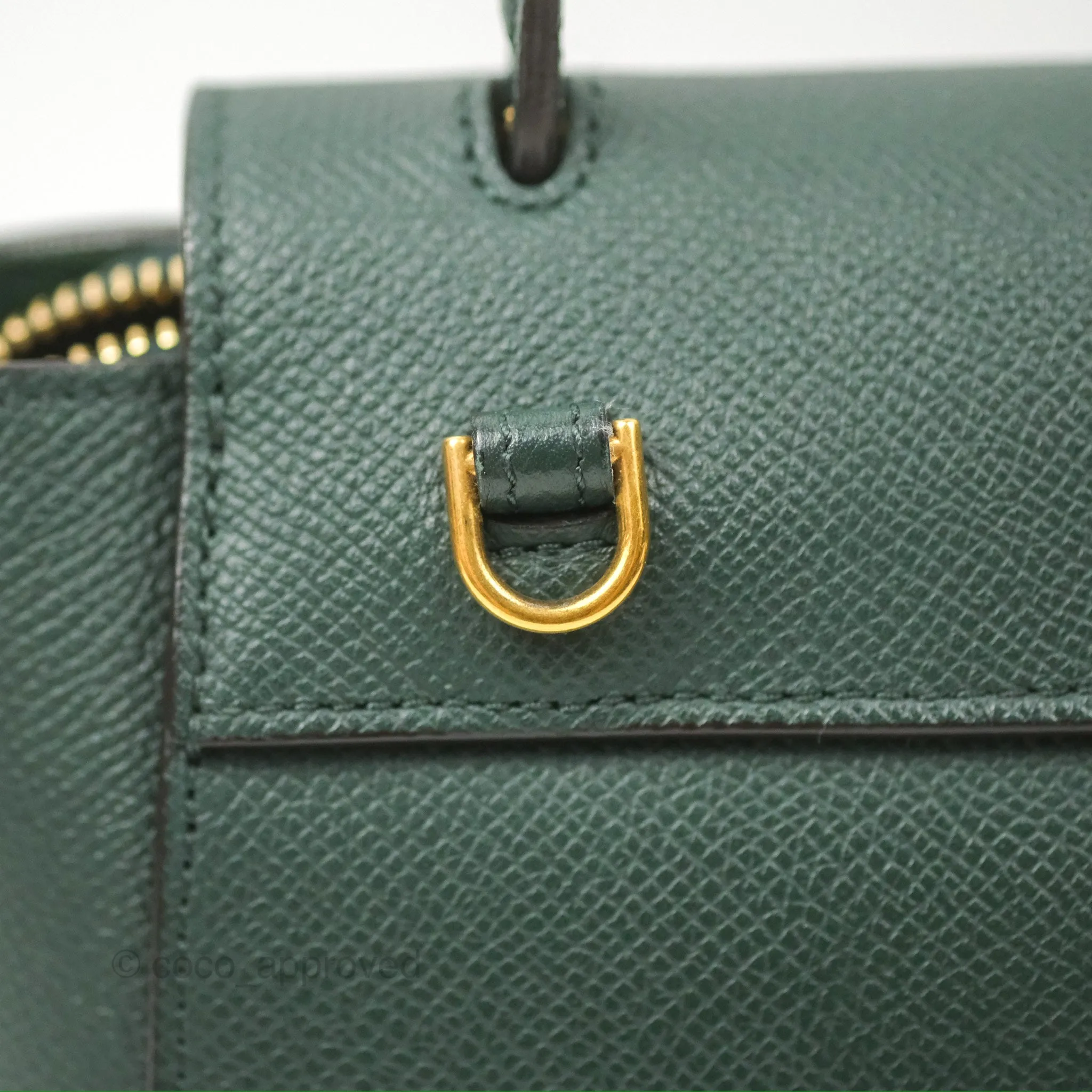 Celine Pico Belt Bag Amazone Green Grained Calfskin Gold Hardware