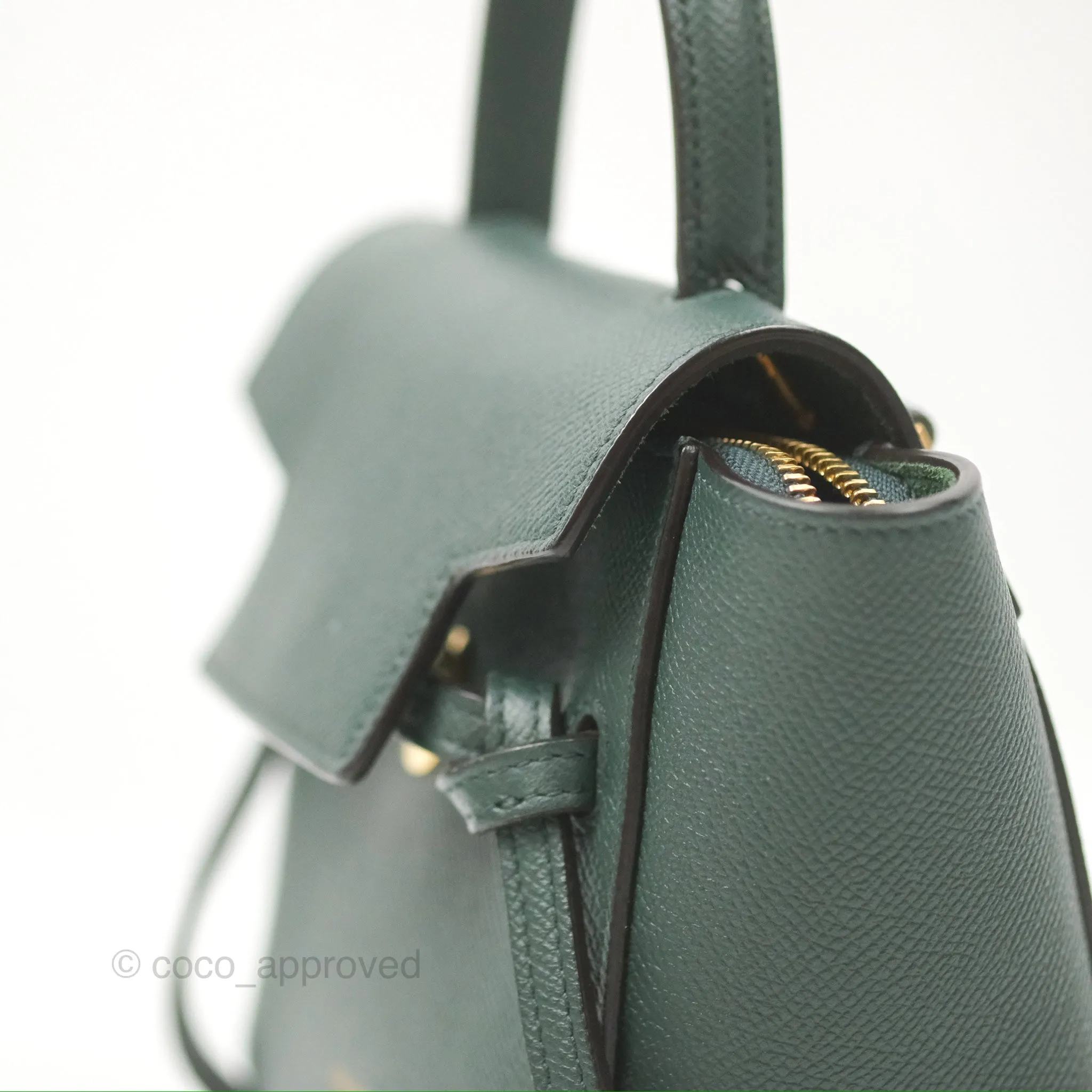 Celine Pico Belt Bag Amazone Green Grained Calfskin Gold Hardware
