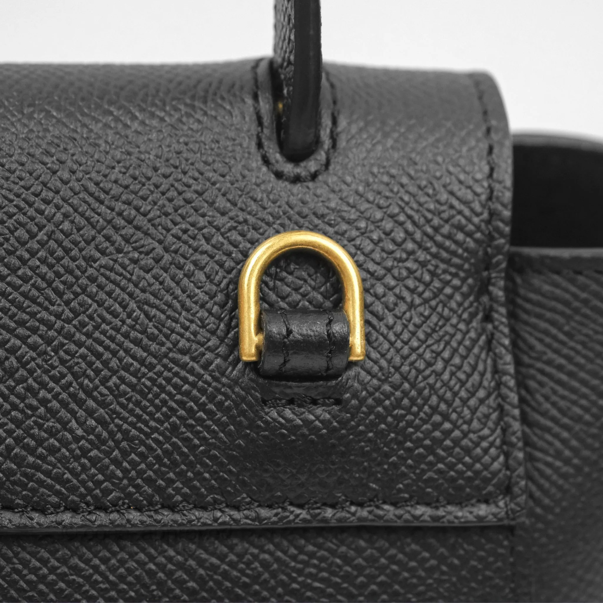 Celine Pico Belt Bag Black Grained Calfskin Gold Hardware