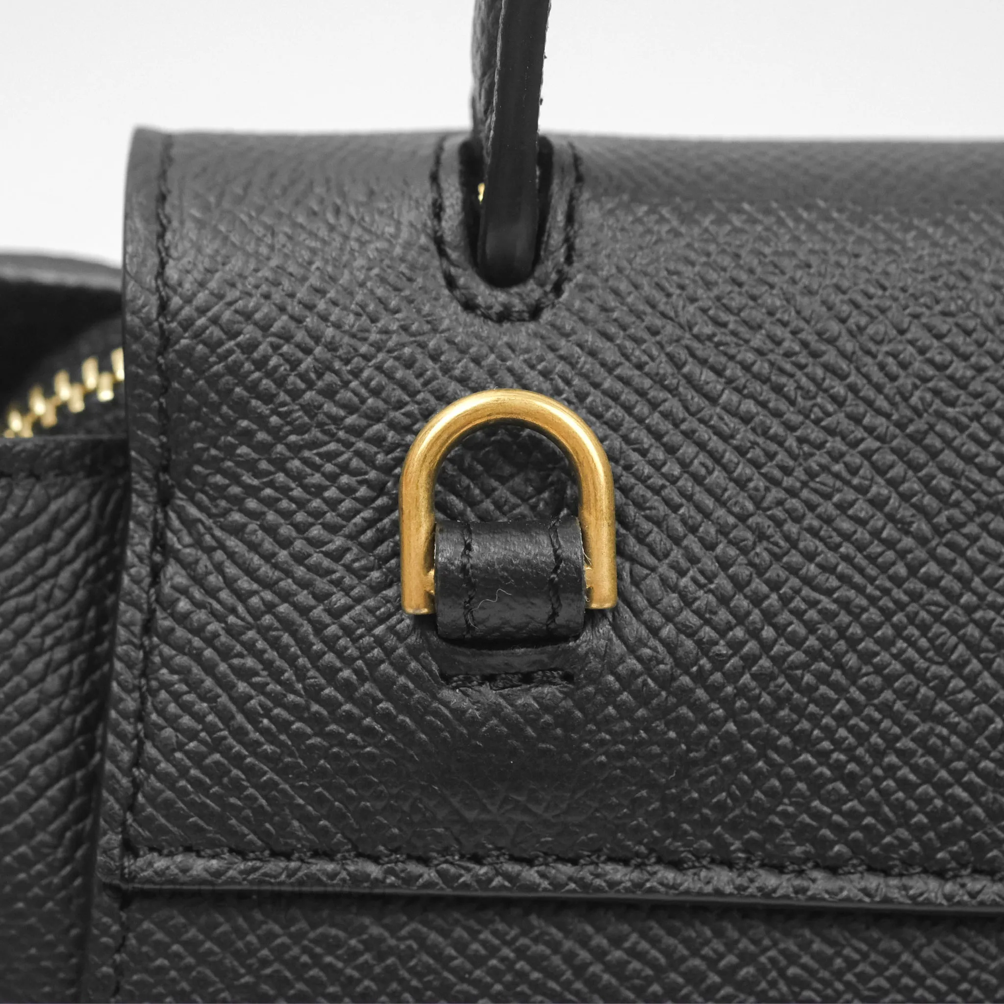 Celine Pico Belt Bag Black Grained Calfskin Gold Hardware