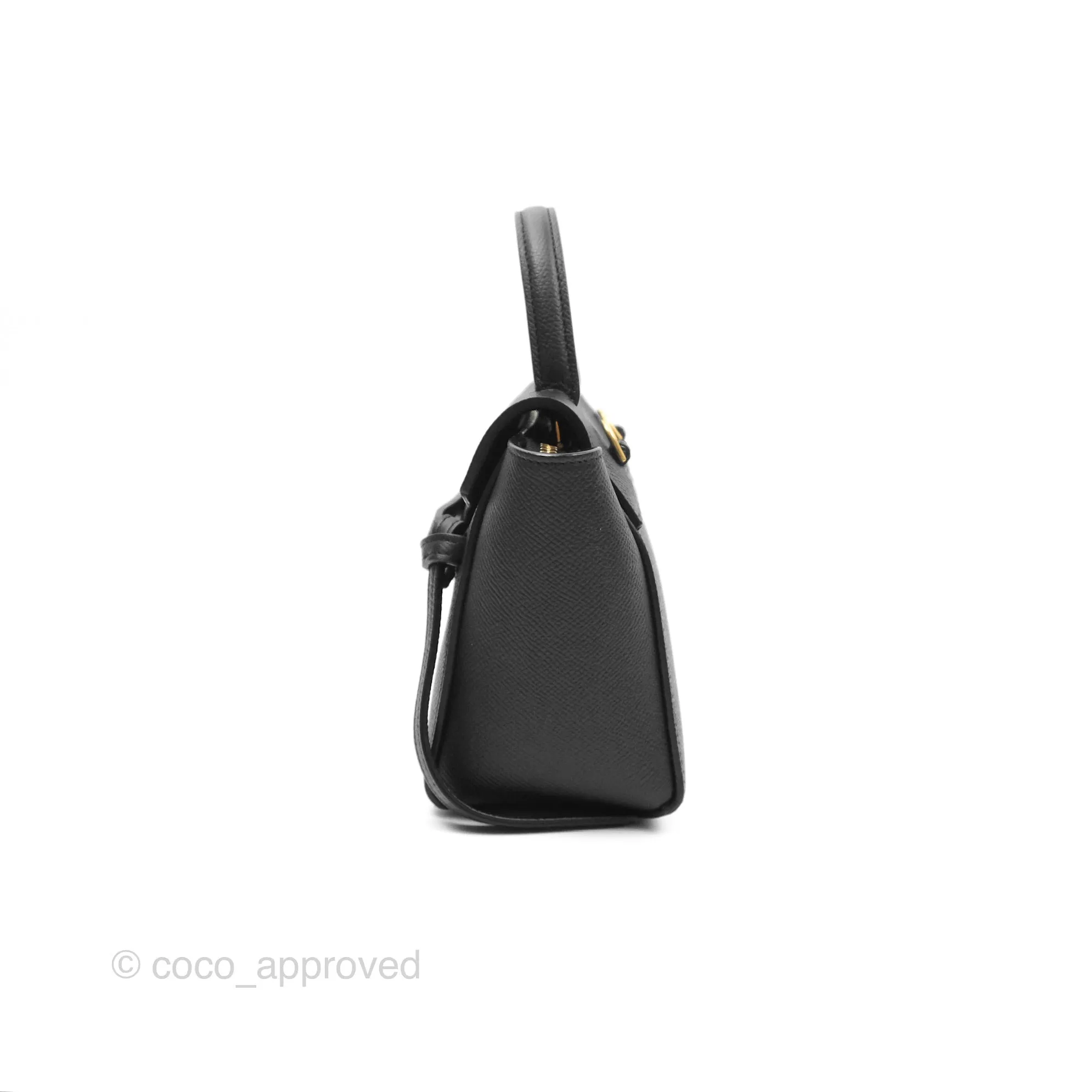 Celine Pico Belt Bag Black Grained Calfskin Gold Hardware