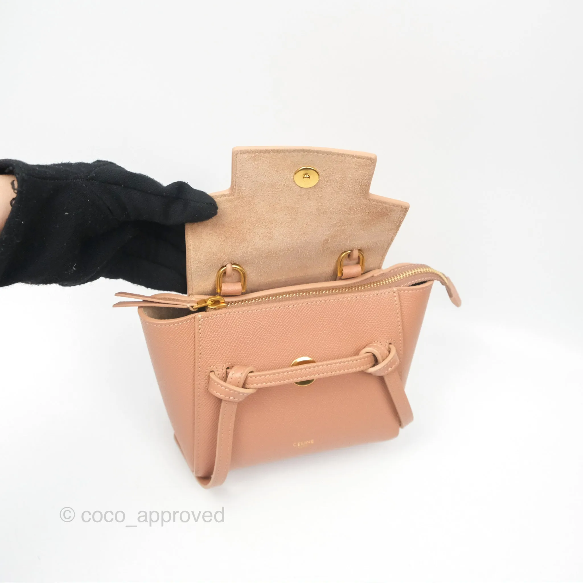 Celine Pico Belt Bag Desert Rose Grained Calfskin Gold Hardware