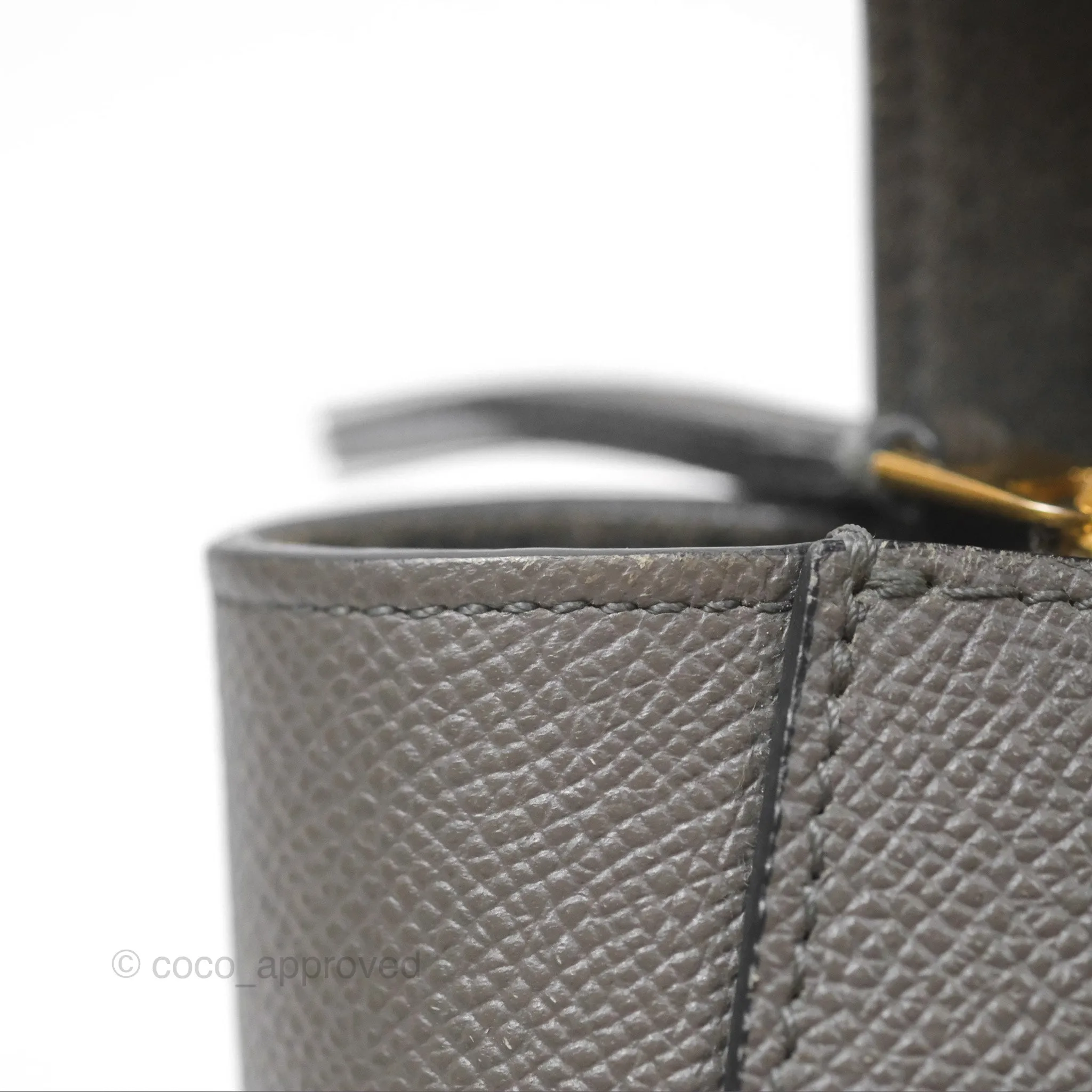 Celine Pico Belt Bag Grey Grained Calfskin Gold Hardware
