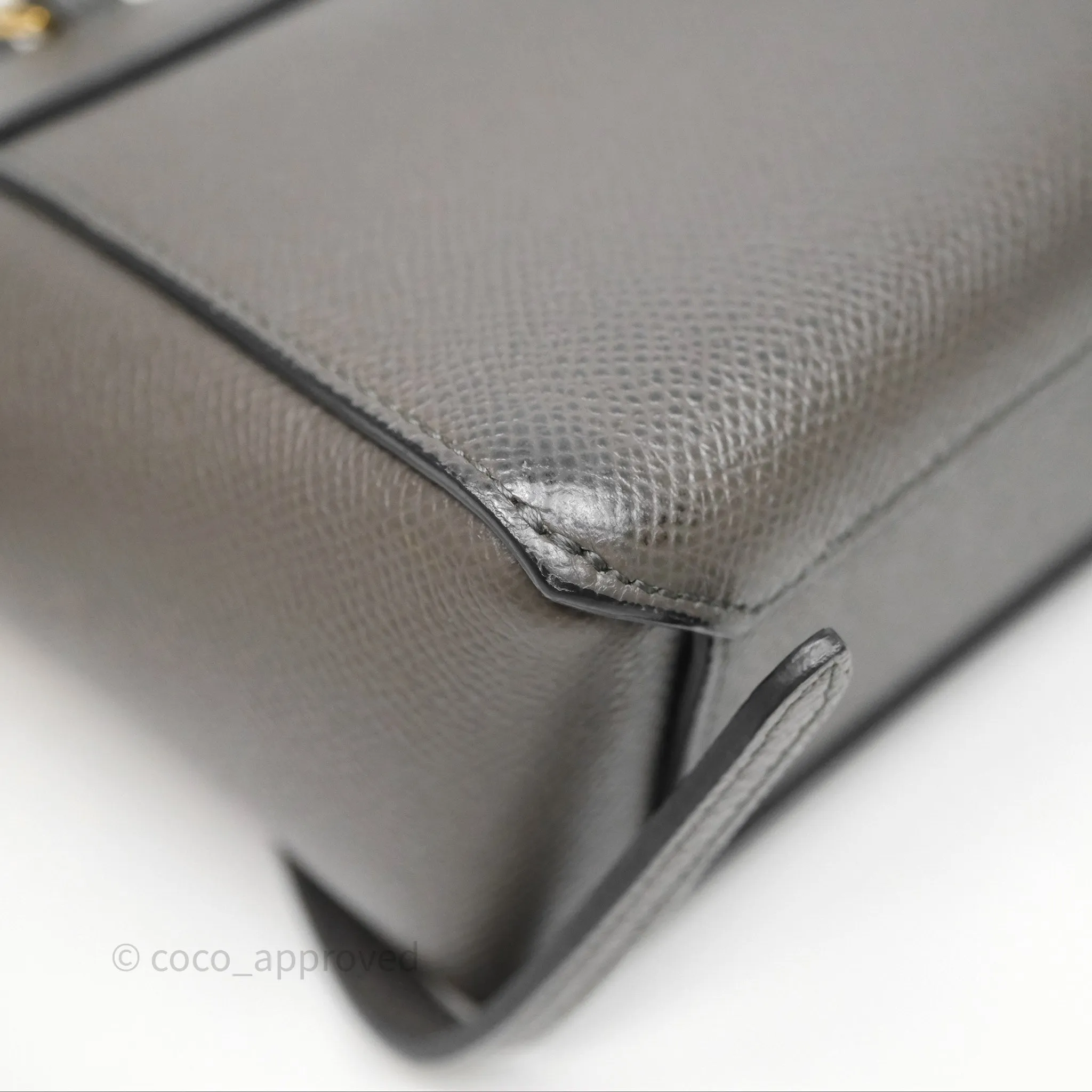 Celine Pico Belt Bag Grey Grained Calfskin Gold Hardware