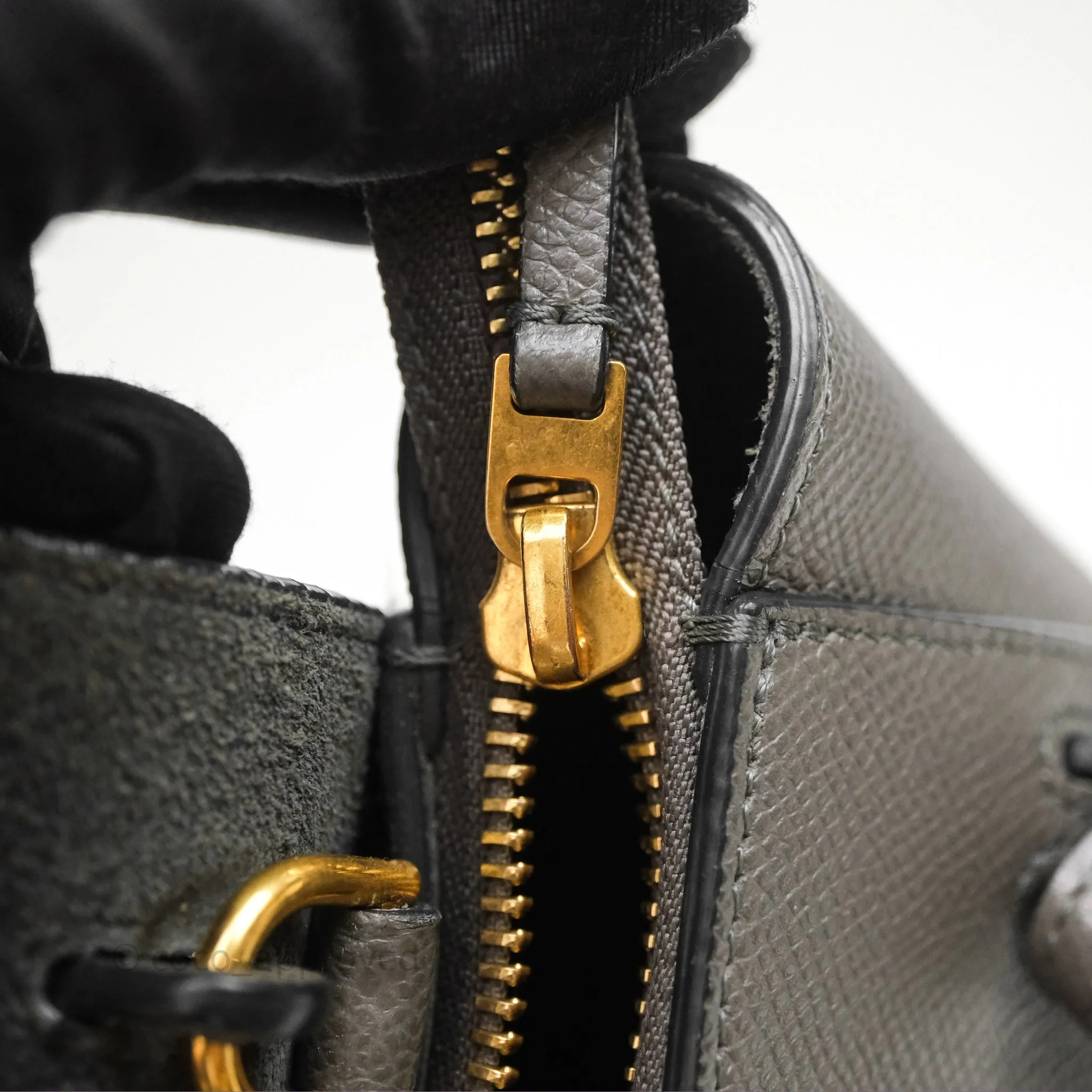 Celine Pico Belt Bag Grey Grained Calfskin Gold Hardware