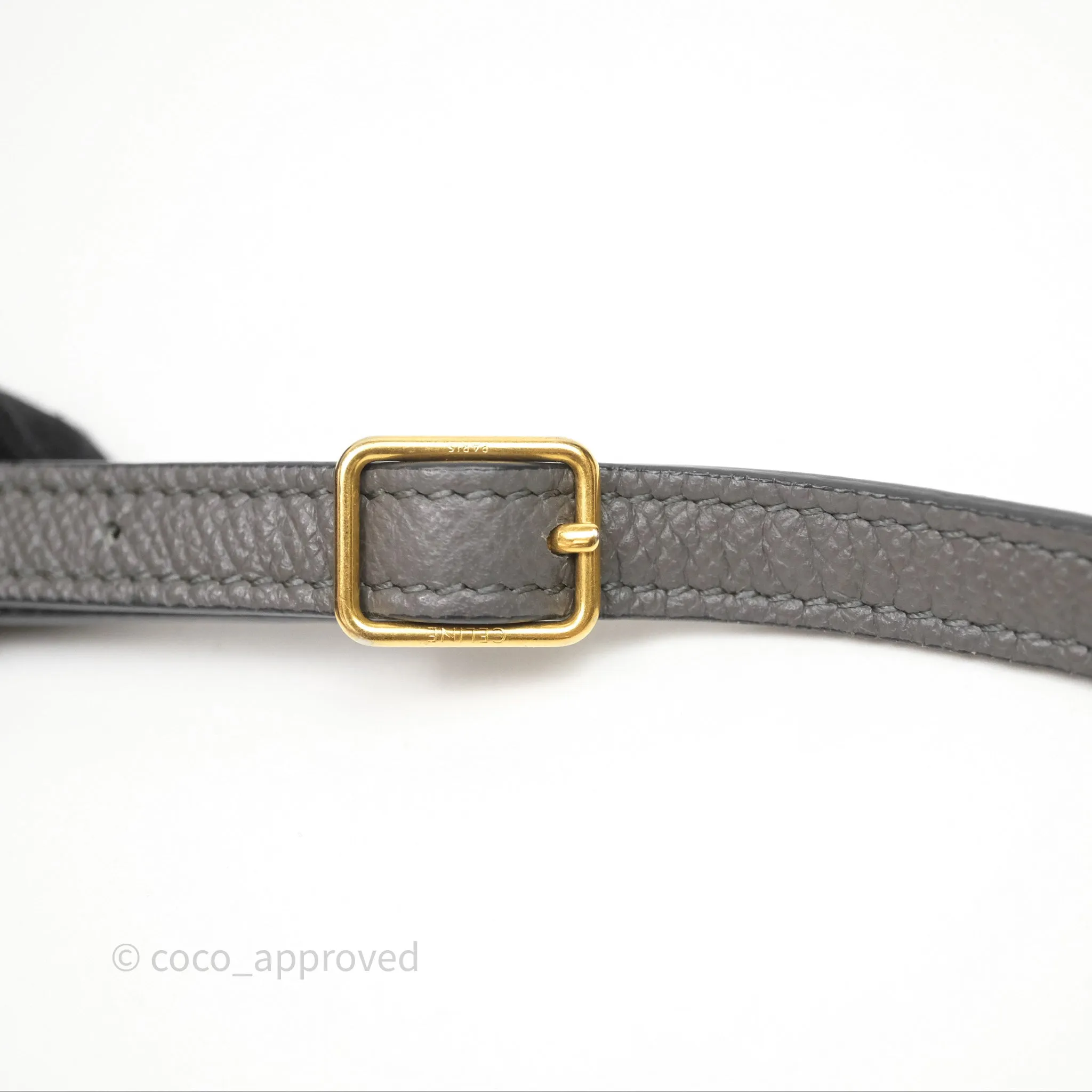 Celine Pico Belt Bag Grey Grained Calfskin Gold Hardware