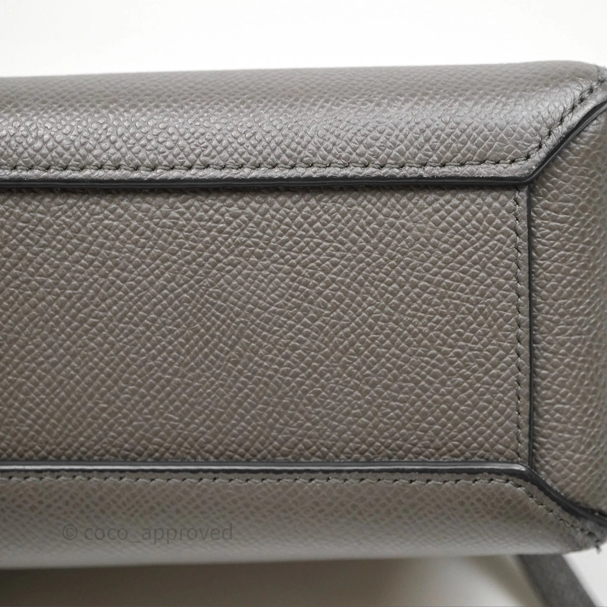 Celine Pico Belt Bag Grey Grained Calfskin Gold Hardware