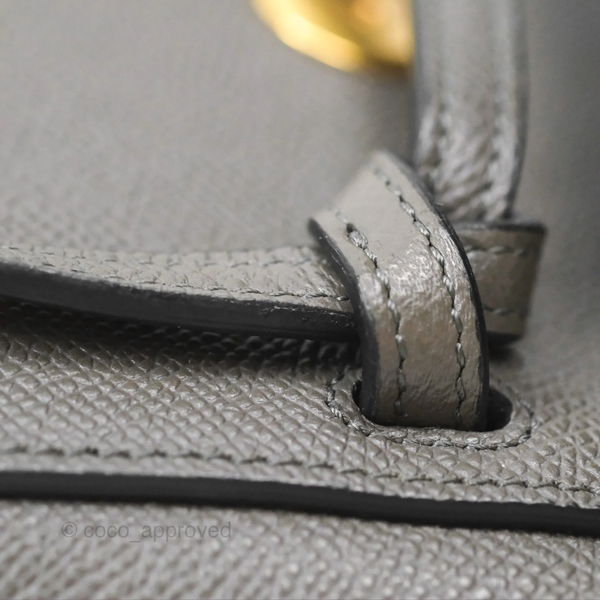Celine Pico Belt Bag Grey Grained Calfskin Gold Hardware